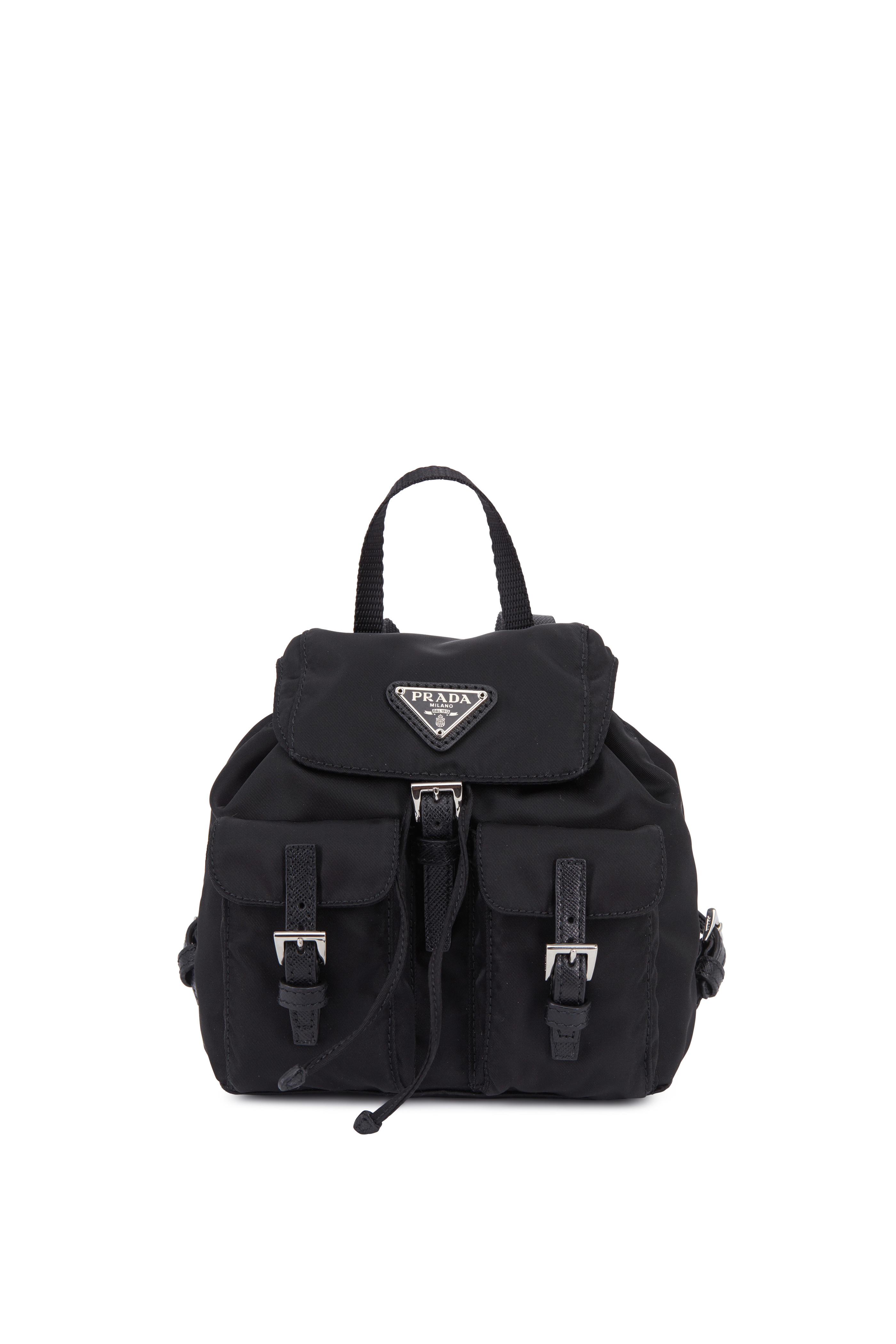 prada vela mini backpack with chain