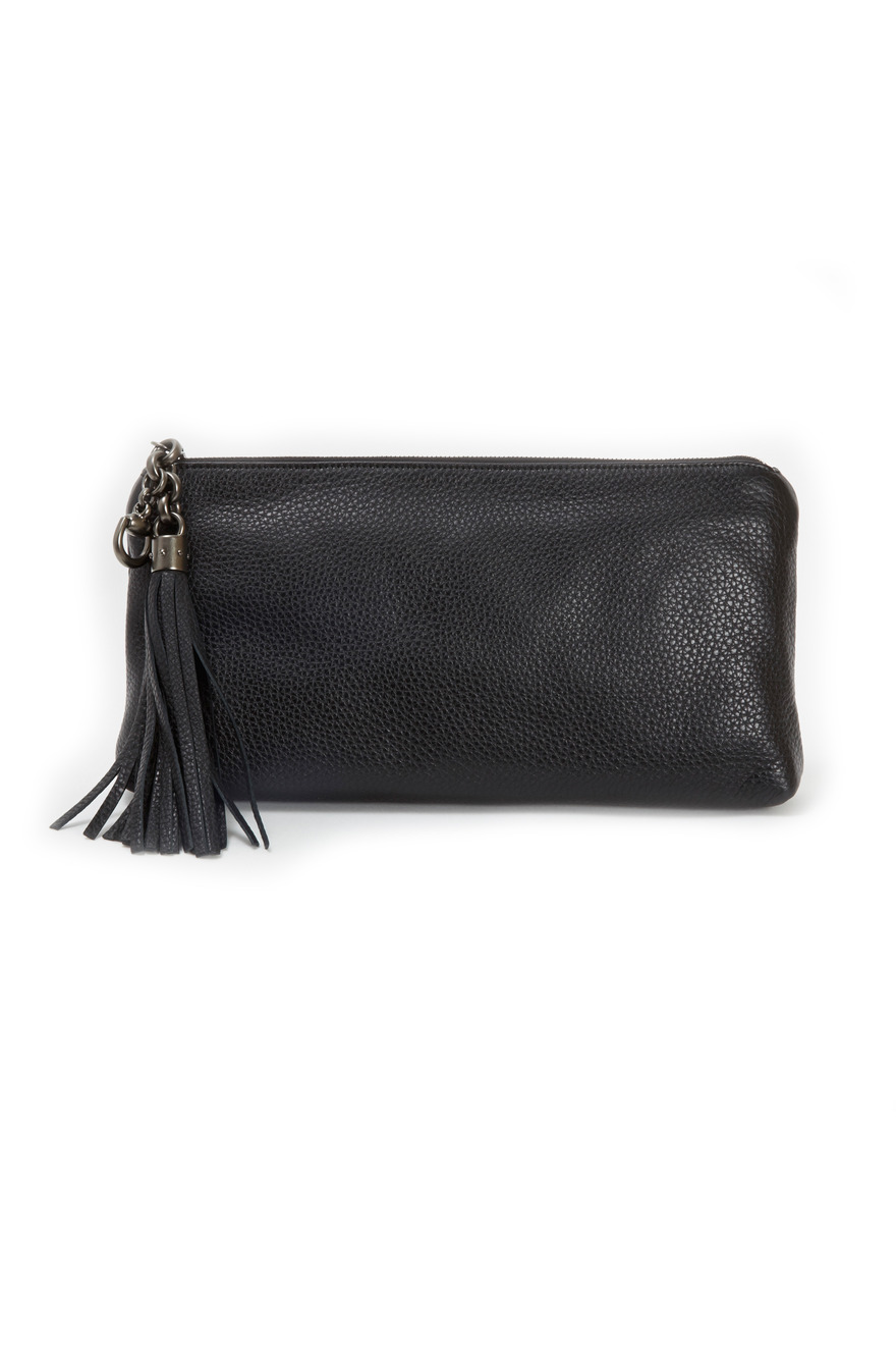 Broadway Black Leather Clutch