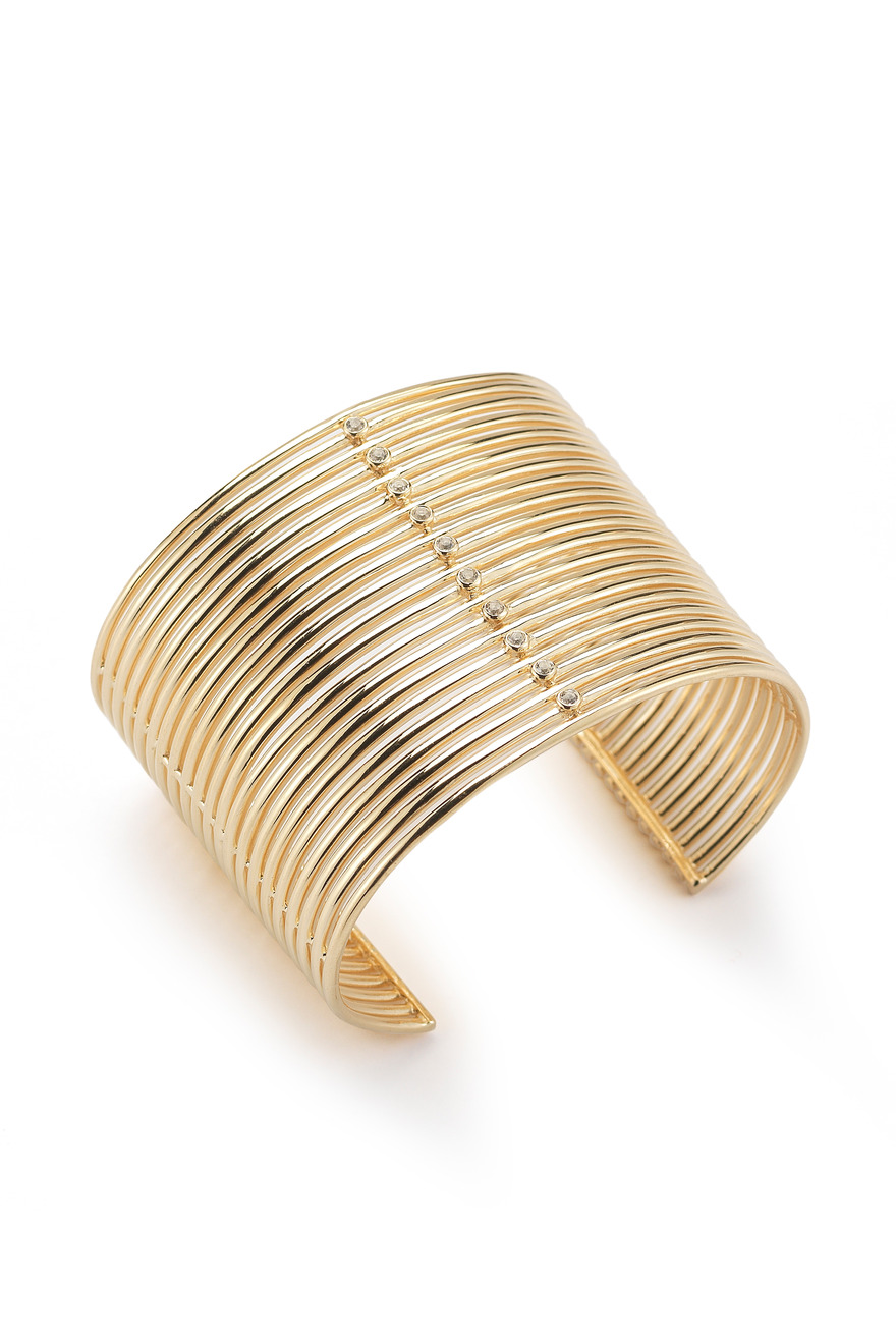 Yellow Gold Berlin Wide Cuff Bracelet