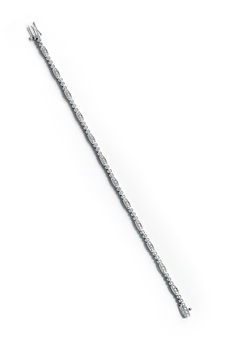 White Gold Diamond Line Bracelet