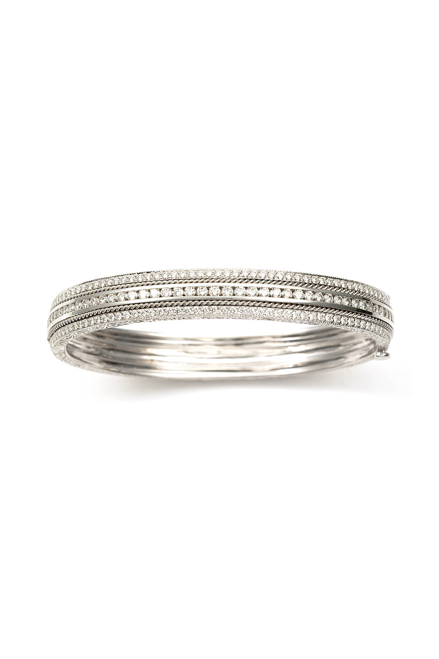 White Gold Diamond Twist Bangle