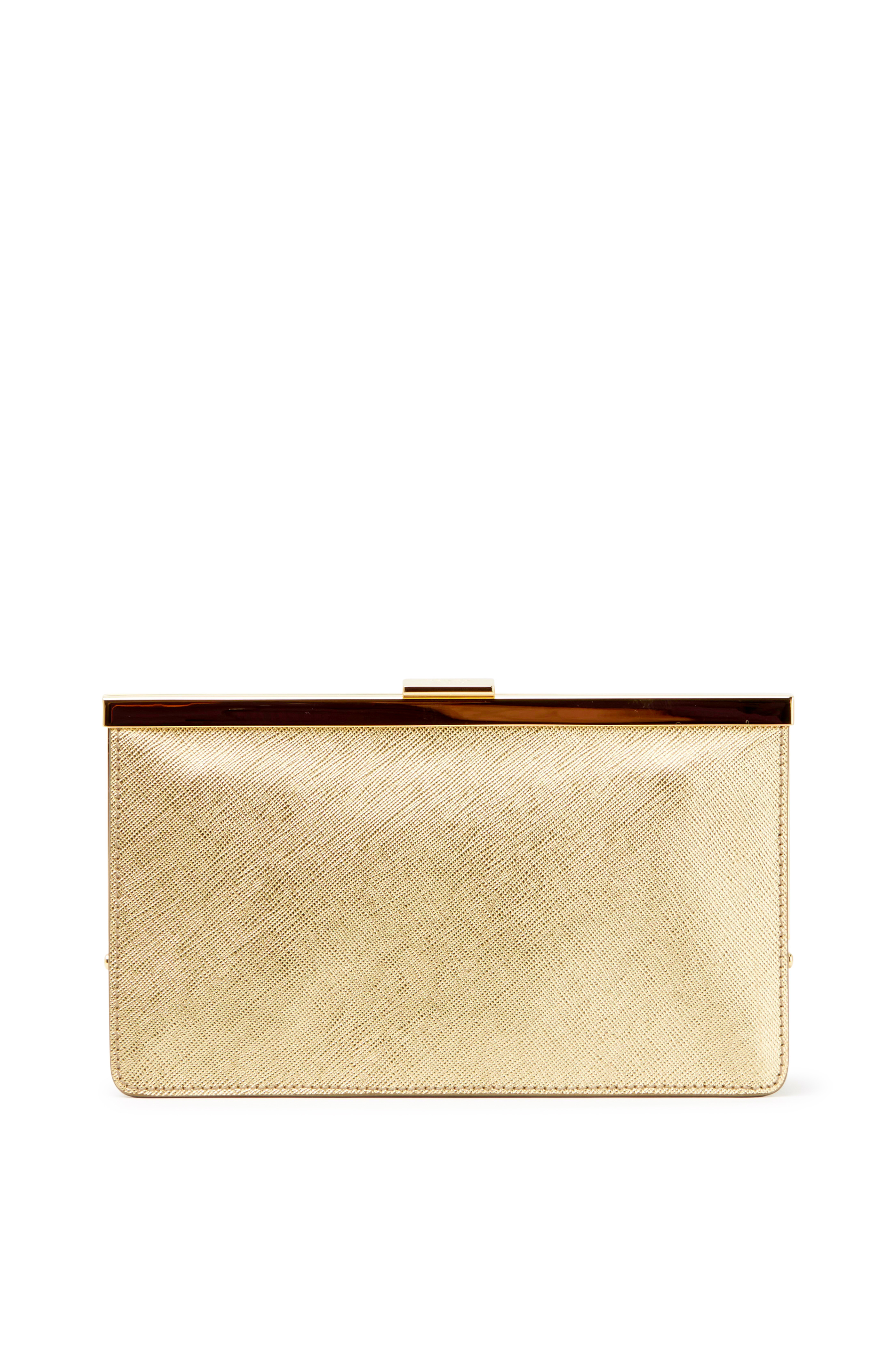 prada gold clutch