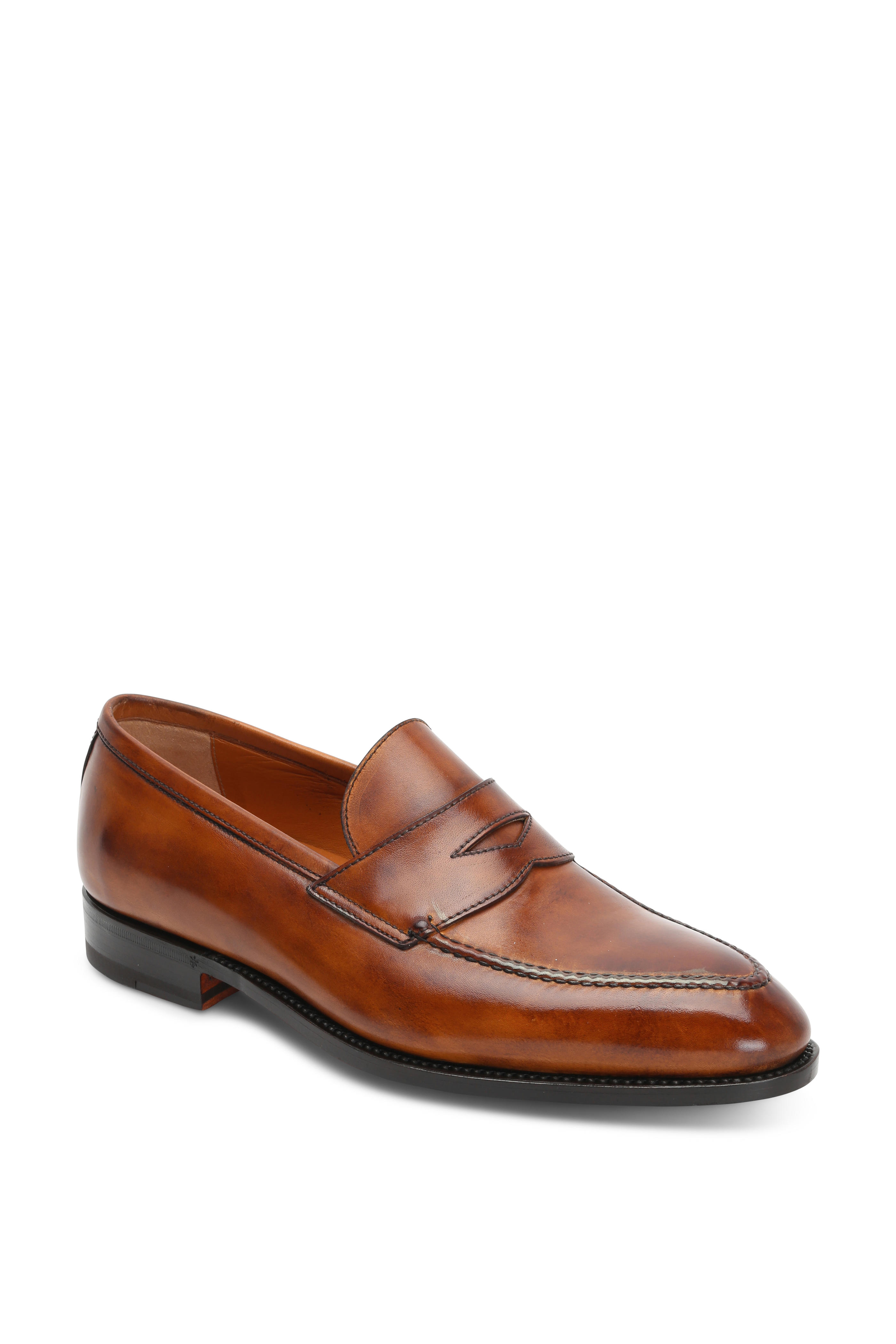 cognac penny loafers