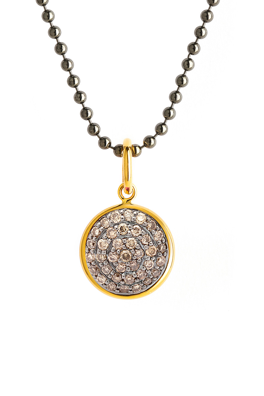 Chakra Reversible Pendant With Black & Champagne Diamonds