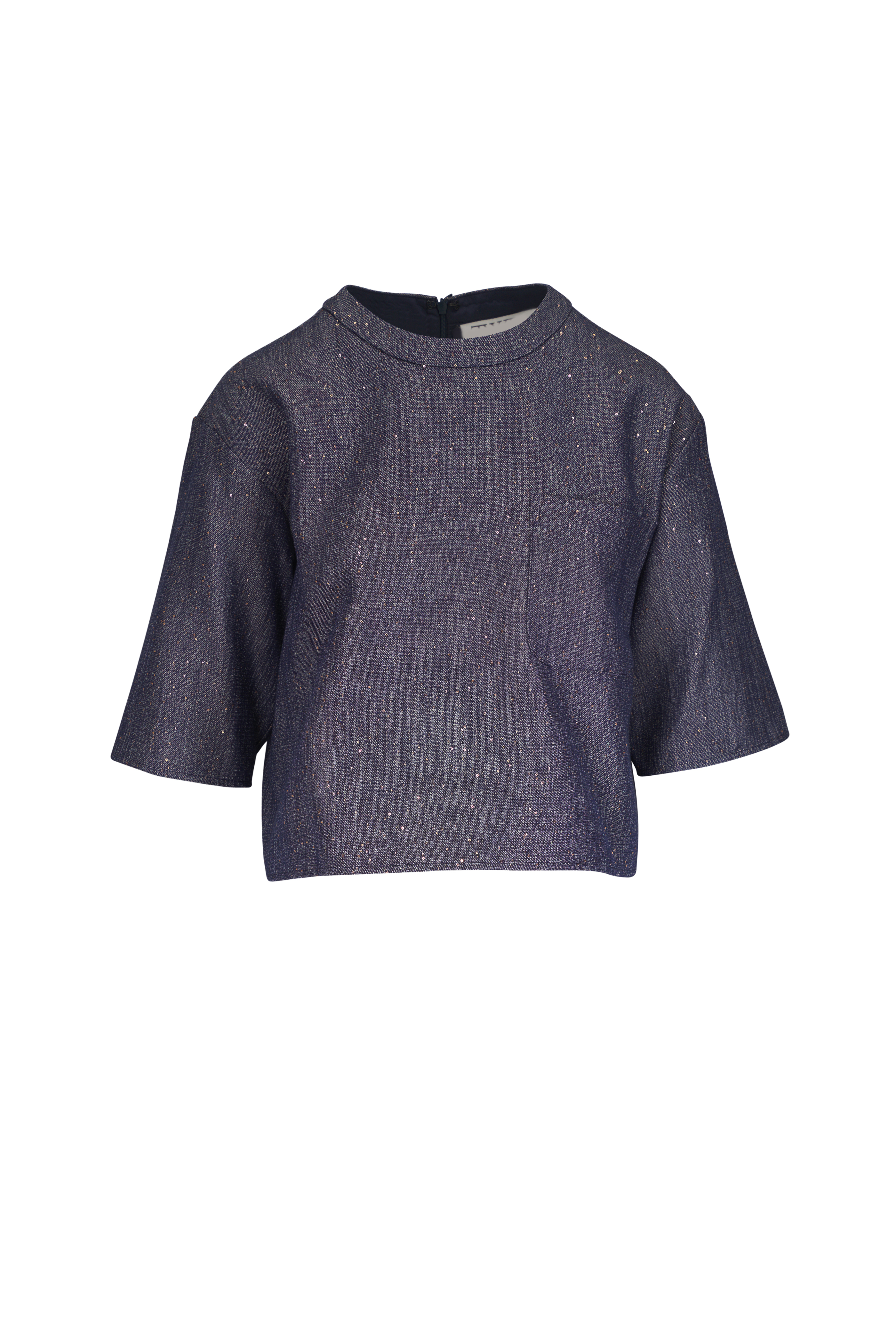 TWP - Next Ex Navy Blue Cotton Button Up Blouse | Mitchell Stores