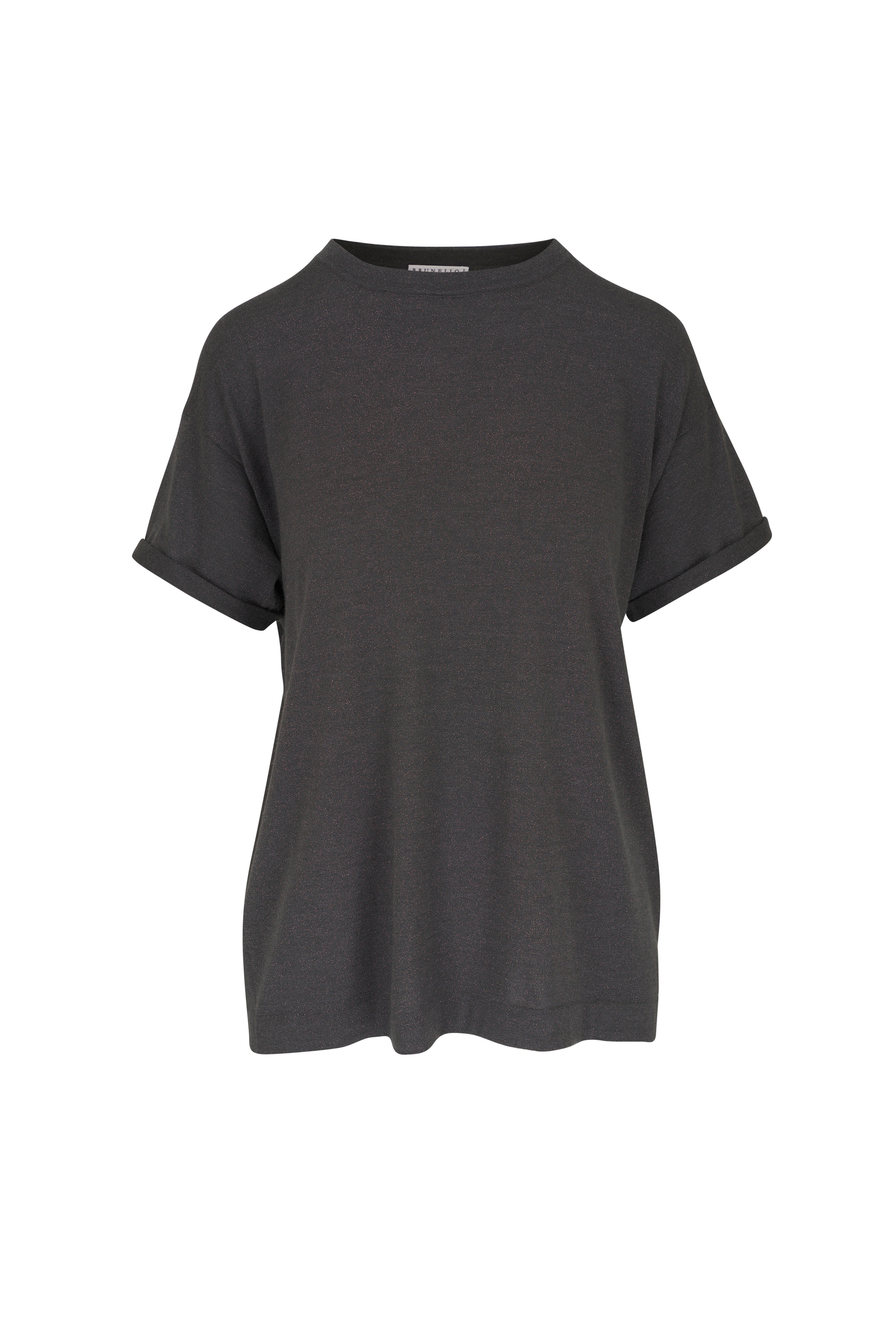 Brunello Cucinelli - Heather Gray Ribbed Cotton Long Sleeve