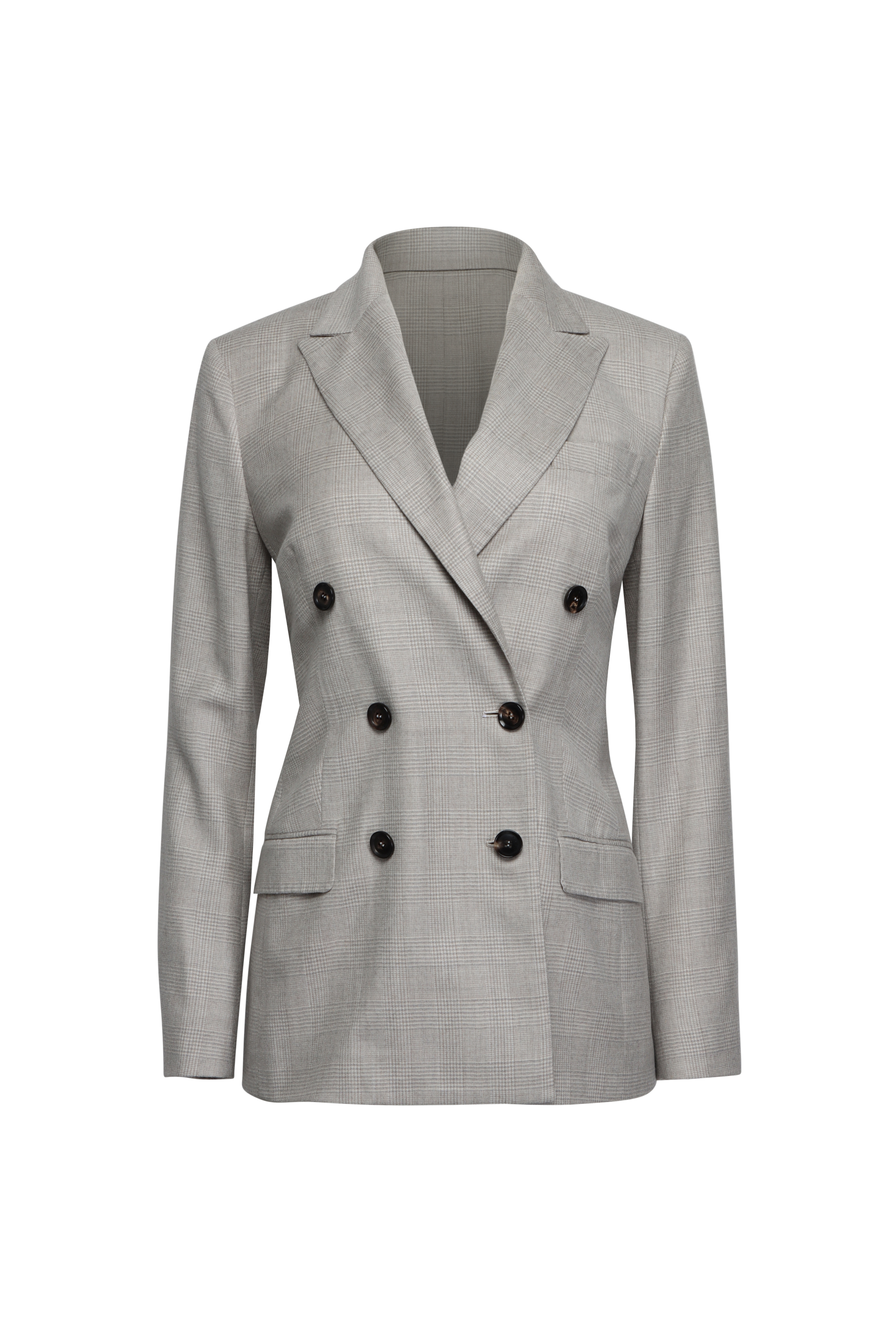 Brunello Cucinelli - Multicolor Plaid Wool Double Breasted