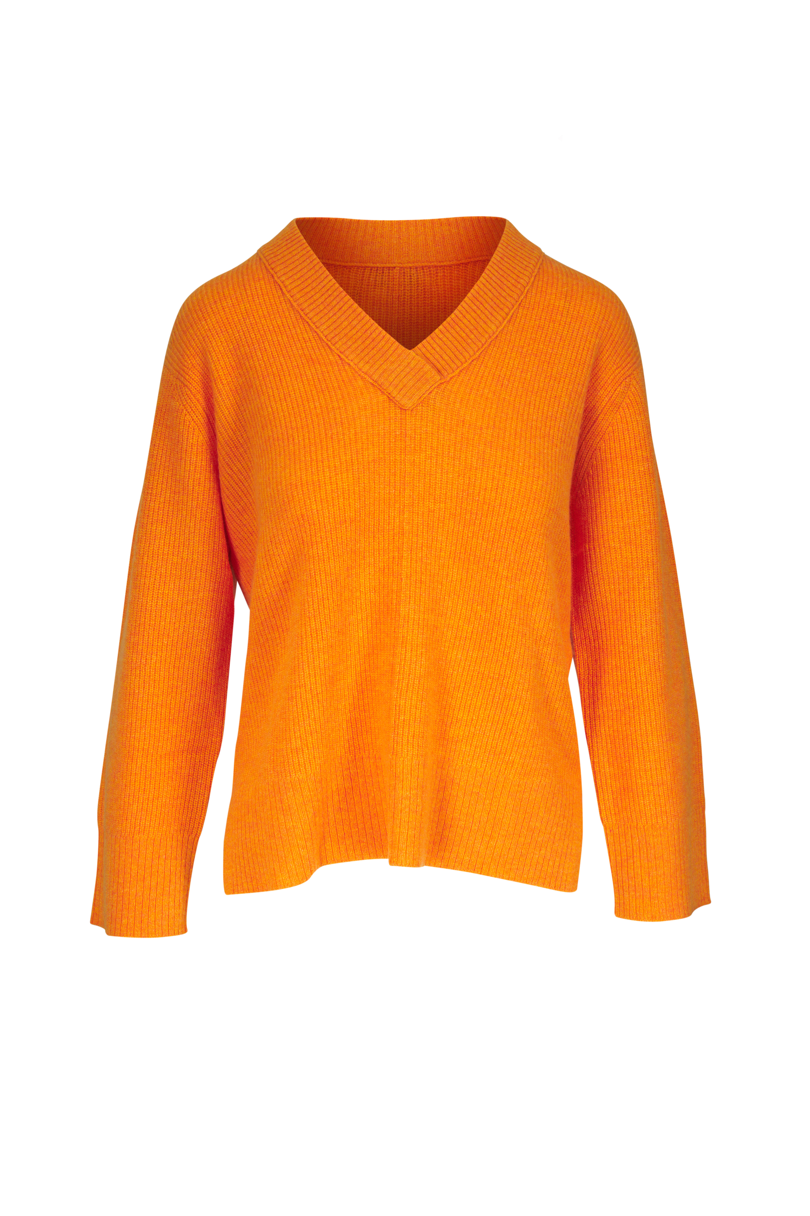 Outlet Sara Campbell Cashmere Hooded Cardigan Orange Front Tie Size M