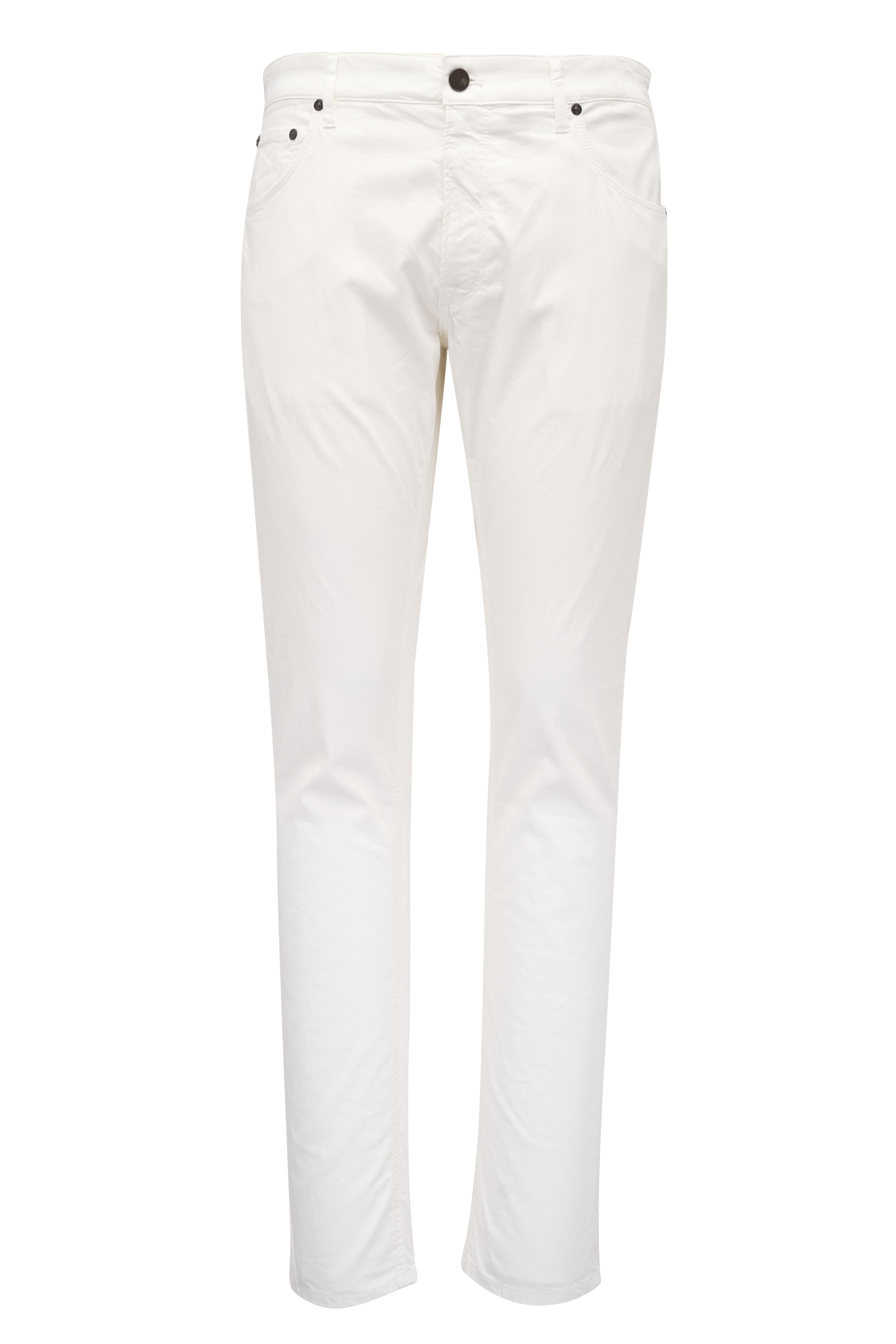 パンツ PT TORINO White Stretch Cotton Blend Pant PT Torino - Stone Stretch Twill Slim Fit Pant | Mitchell Stores