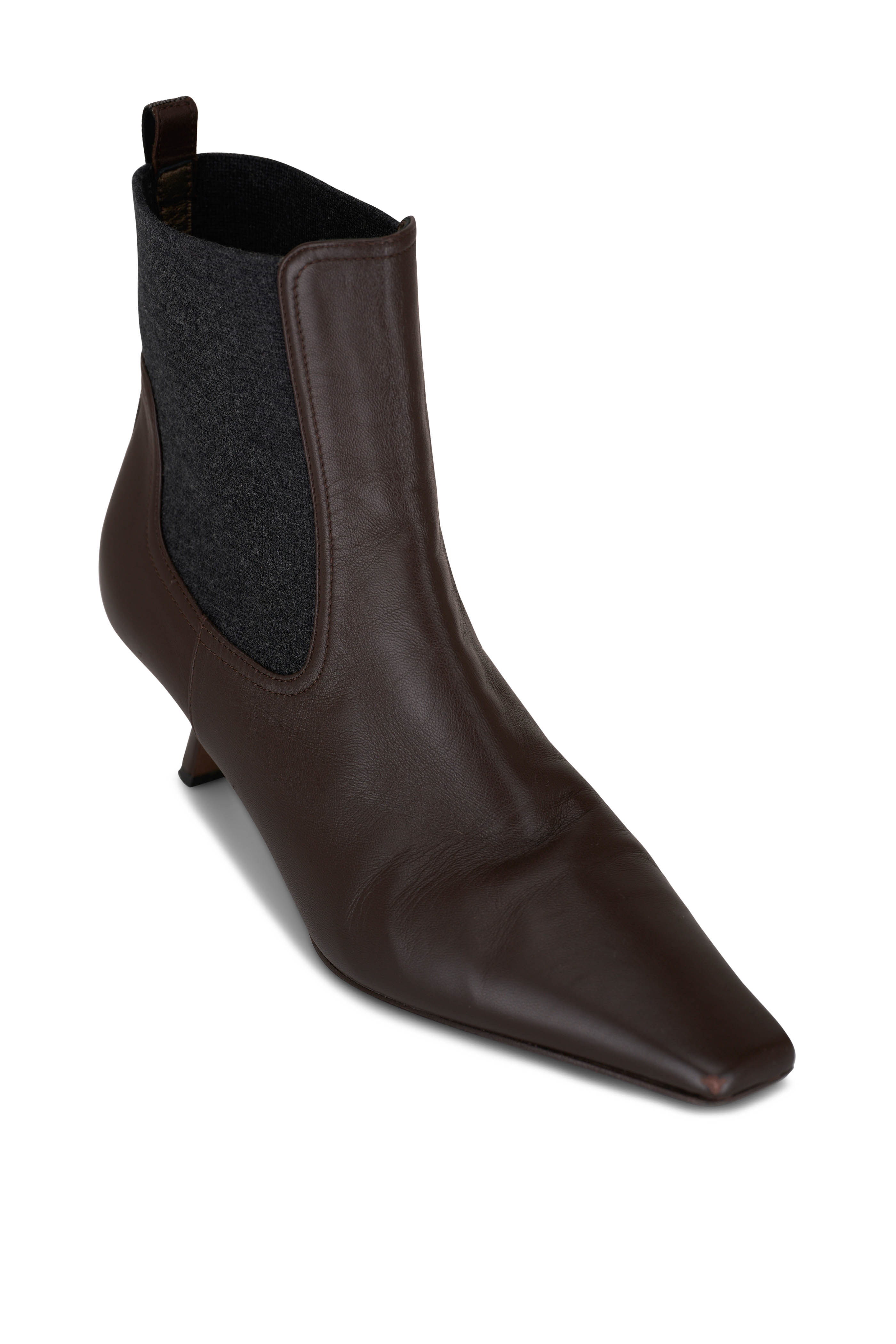 The Row - Black Front Zip Platform Boot, 30mm | Mitchell Stores