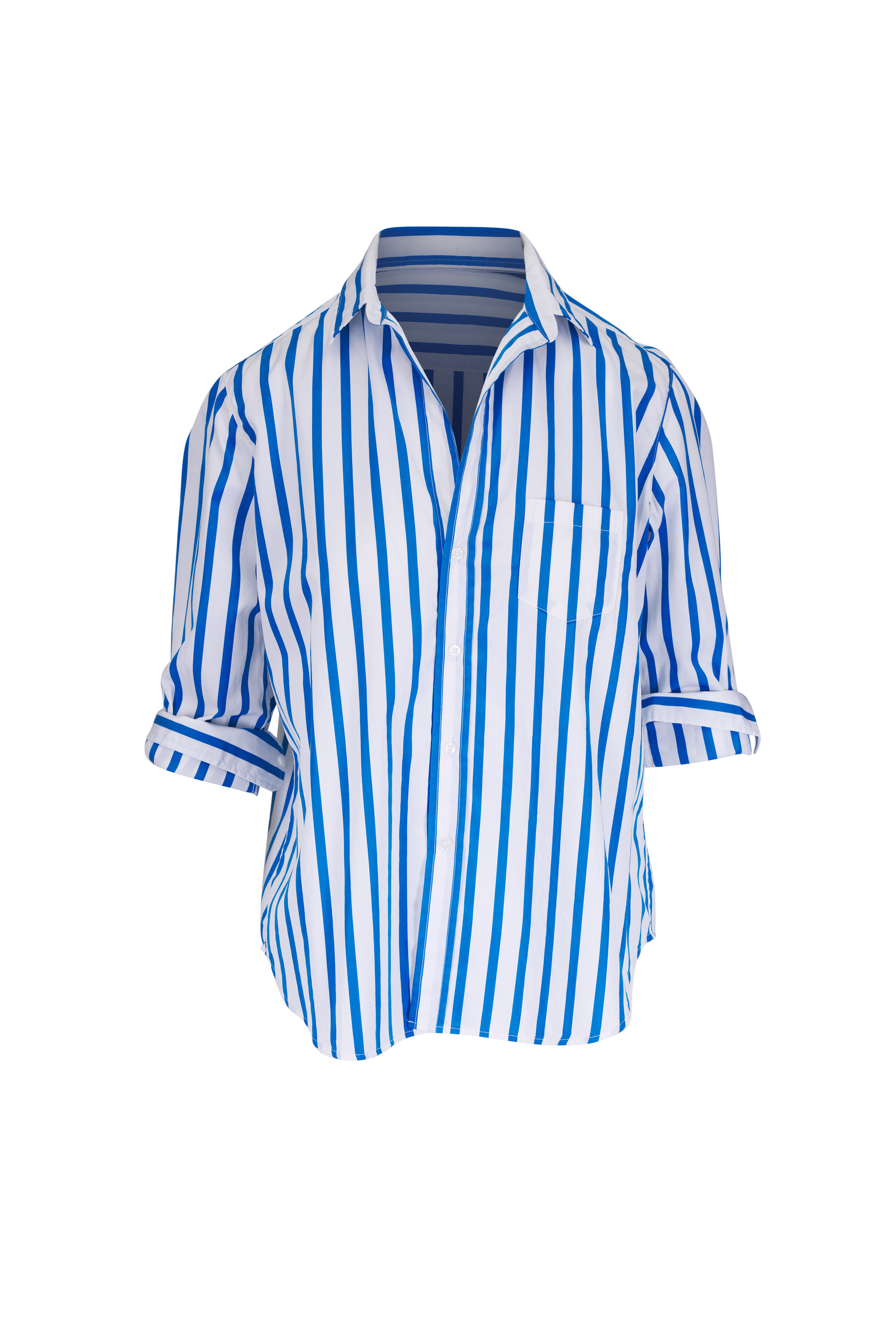Frank & Eileen - Barry Blue & White Stripe Tailored Button Up Shirt