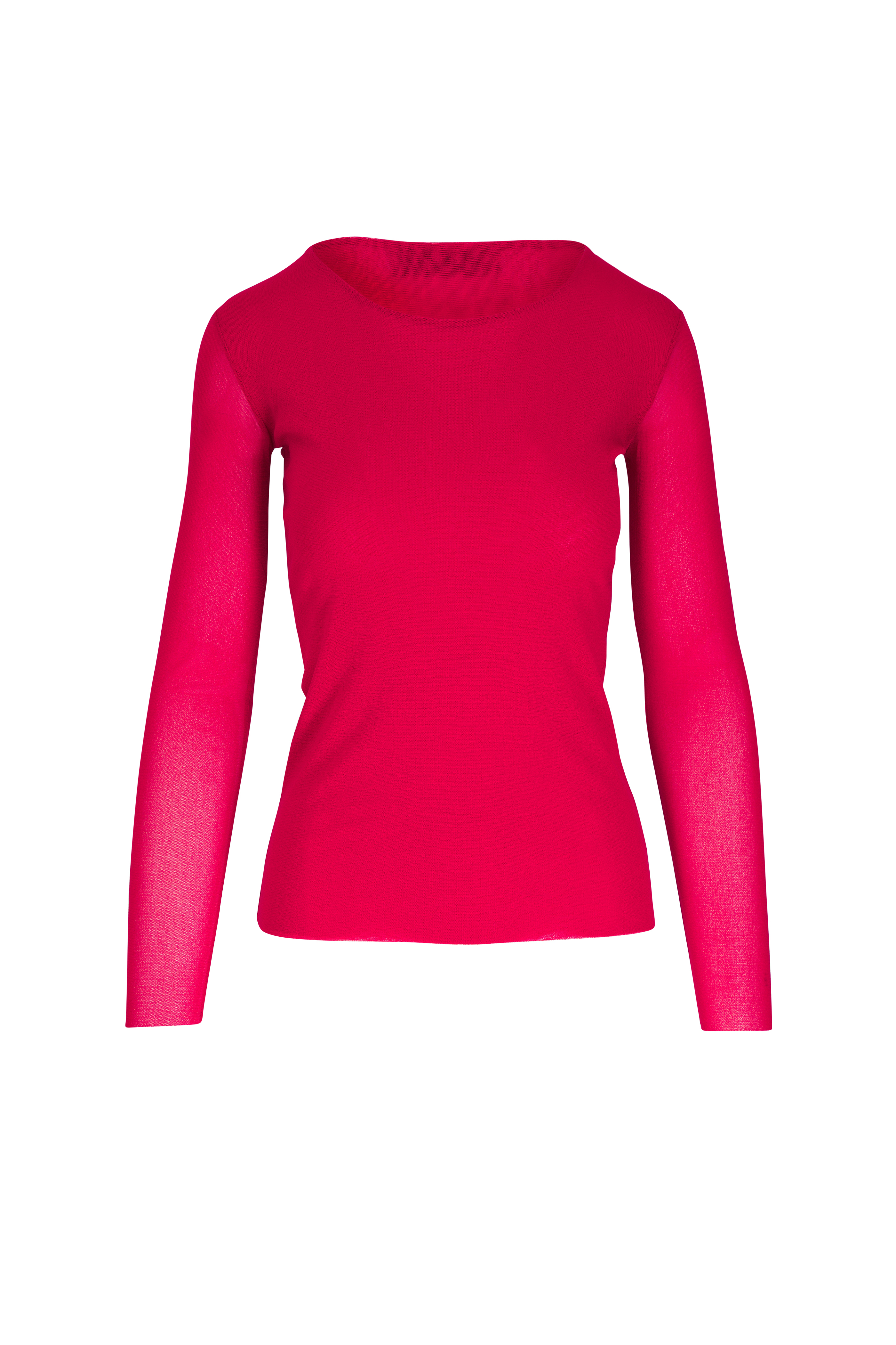 D.Exterior - Black Long Sleeve Crewneck Mesh Top