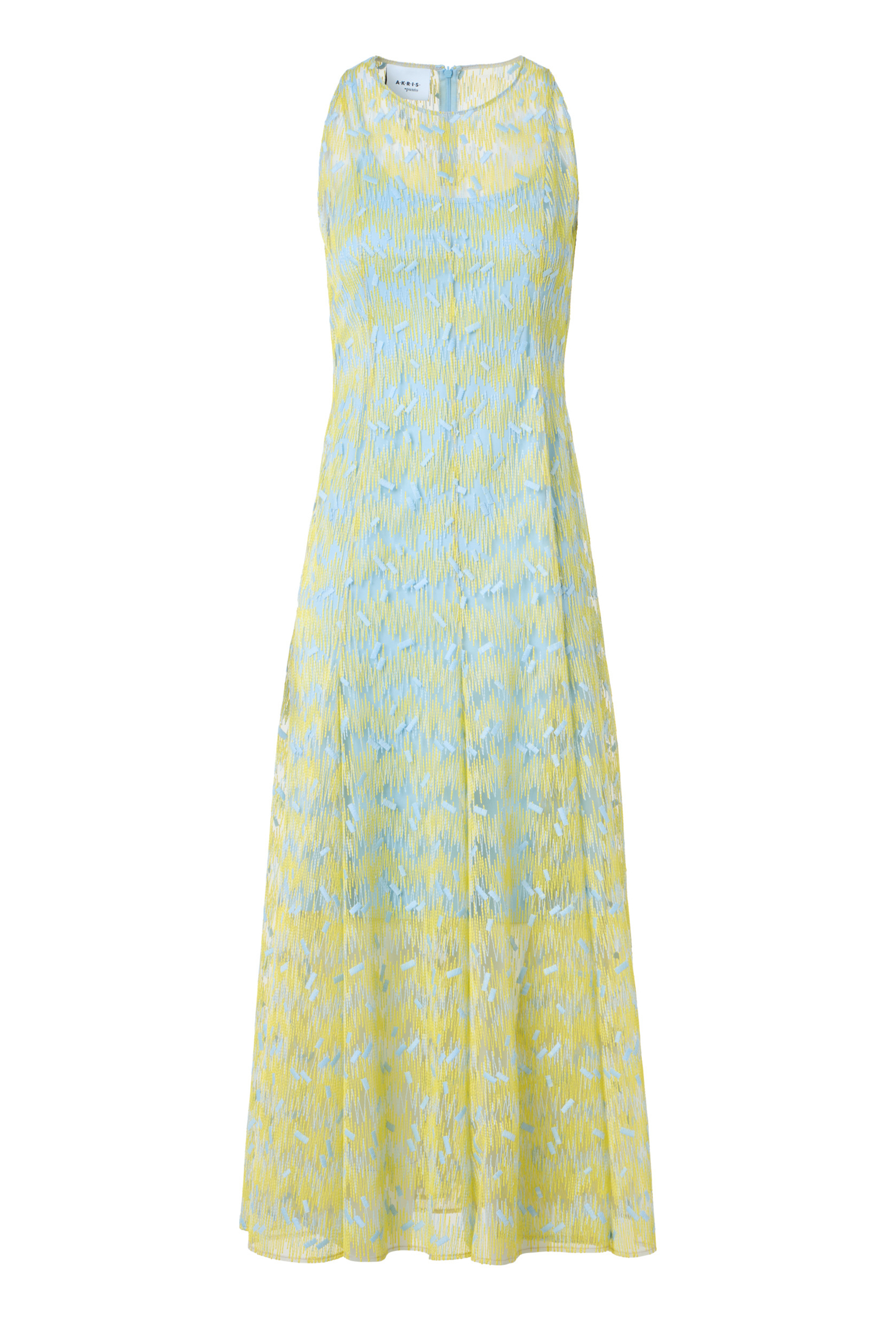 Akris Punto - Sky Blue Washed Denim Jacquard Midi Dress