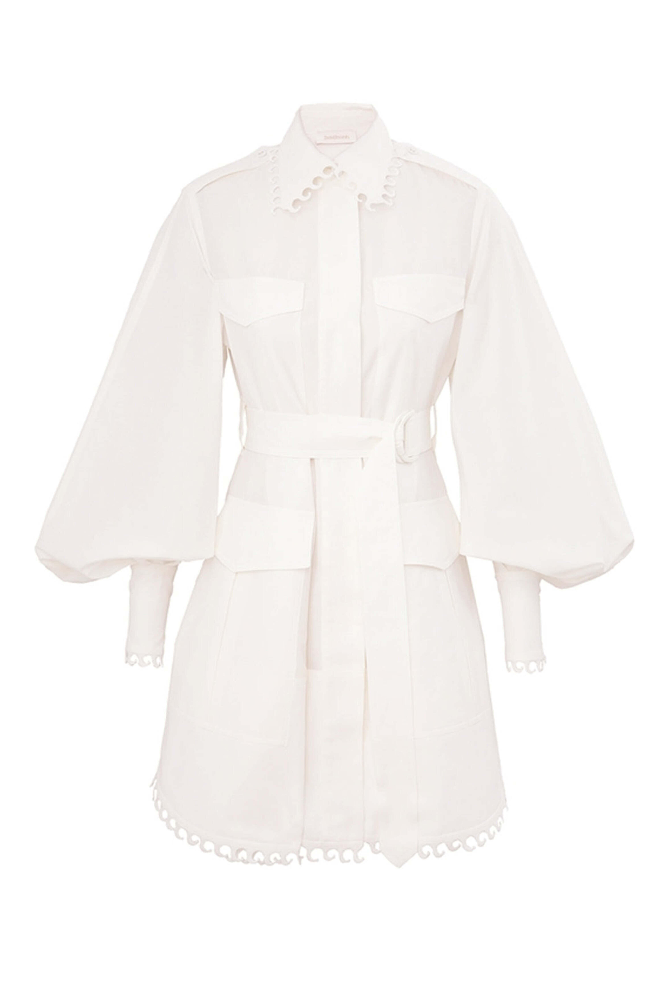 Zimmermann - Cream and Blue Matchmaker Button Midi Dress