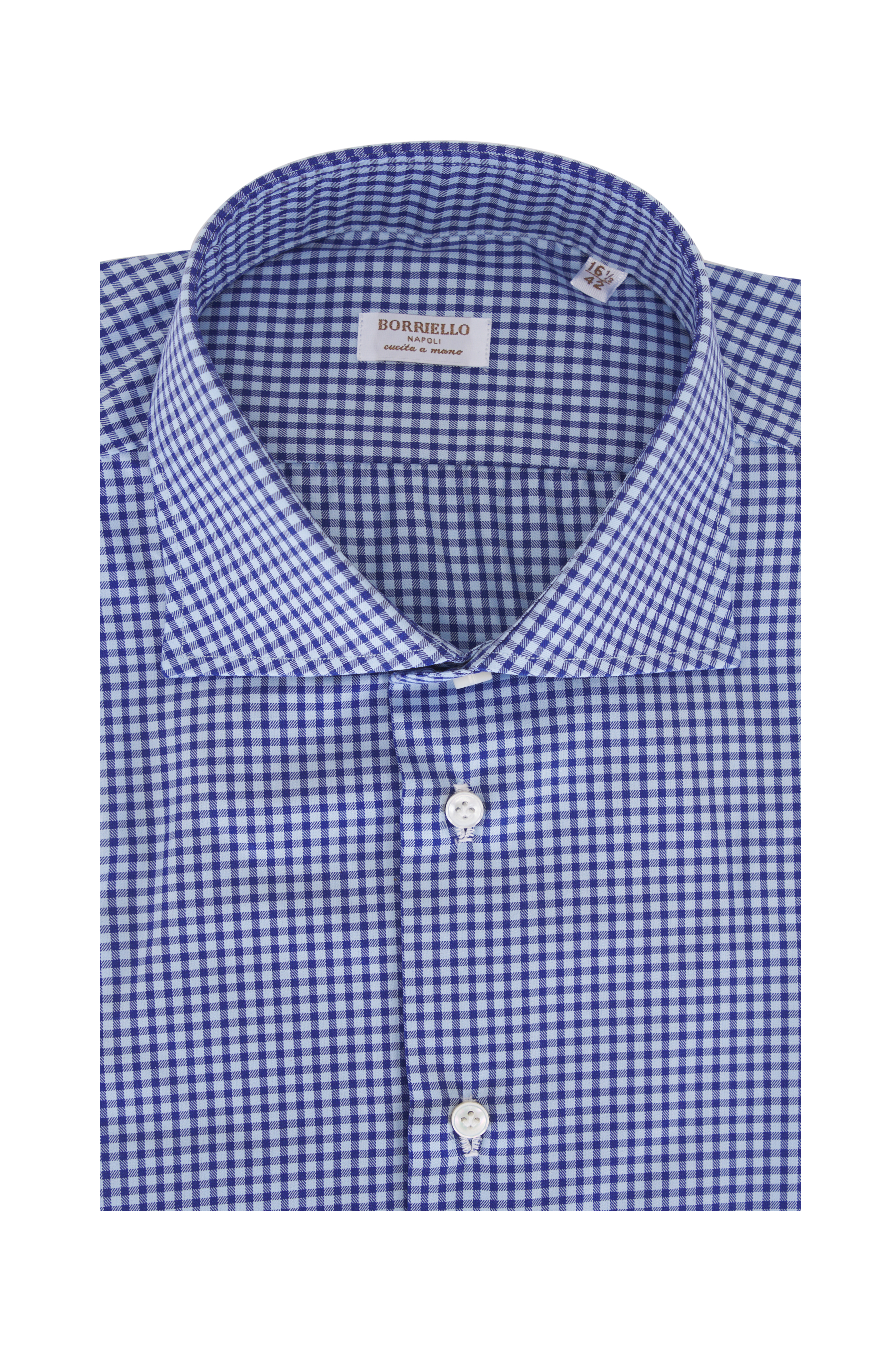 Tシャツ・カットソー BORRIELLO SS24 Patterned print shirt (18032 2) Borriello - Orange & White Check Cotton Dress Shirt