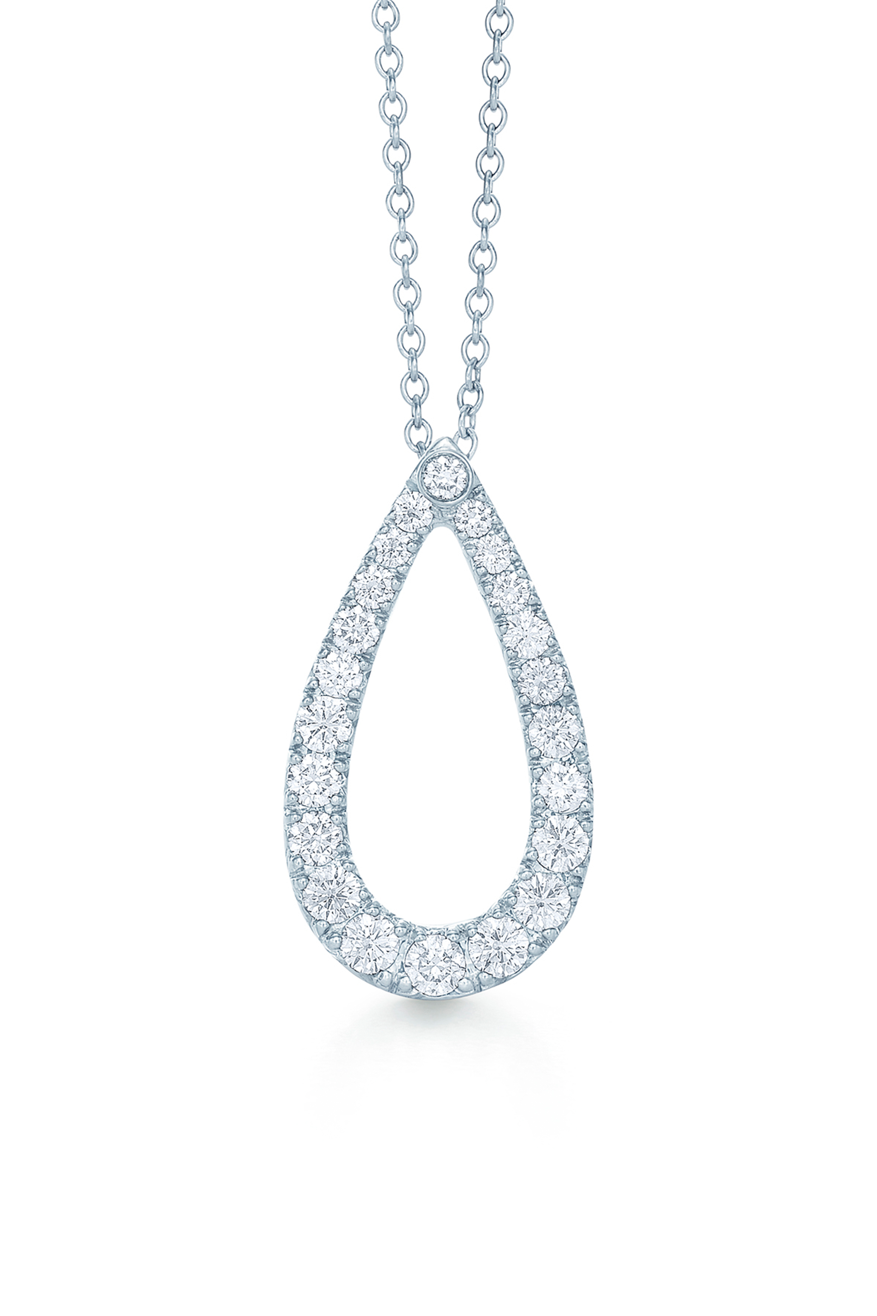 Eclipse Spiral Diamond Pendant in 18K White Gold - Kwiat
