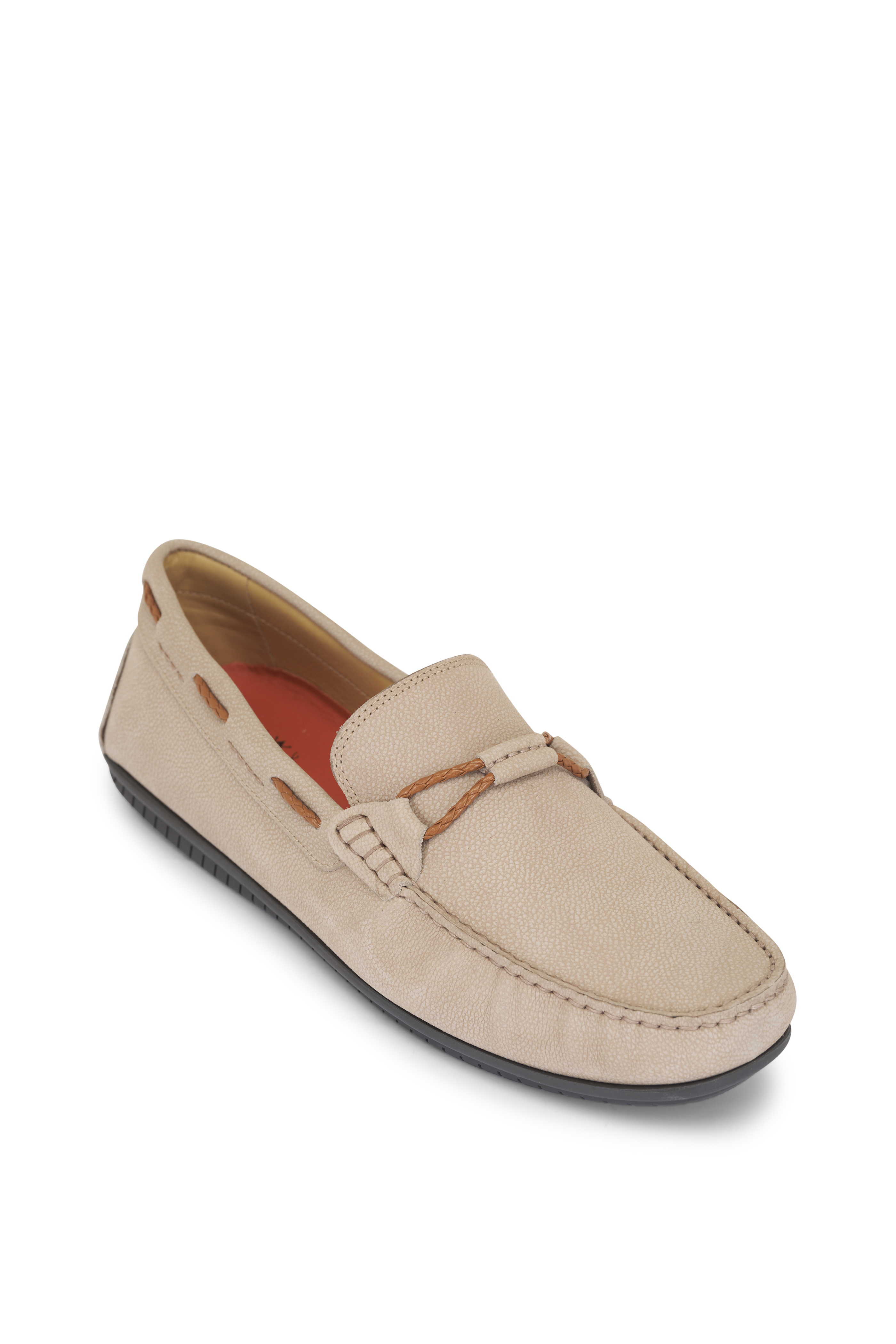Trask - Sheldon Taupe Suede Penny Loafer | Mitchell Stores