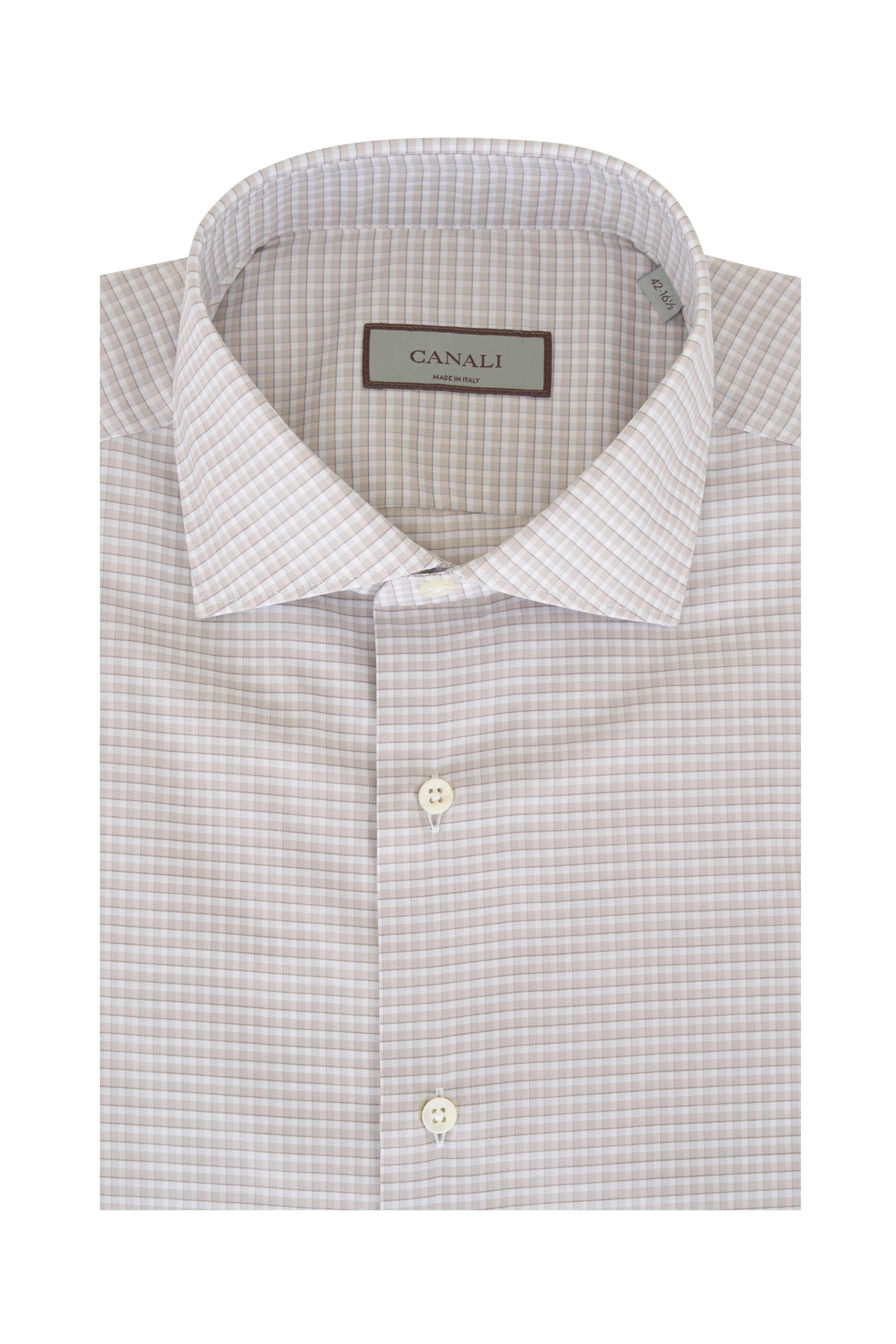 Canali - White Cotton Formal Dress Shirt | Mitchell Stores