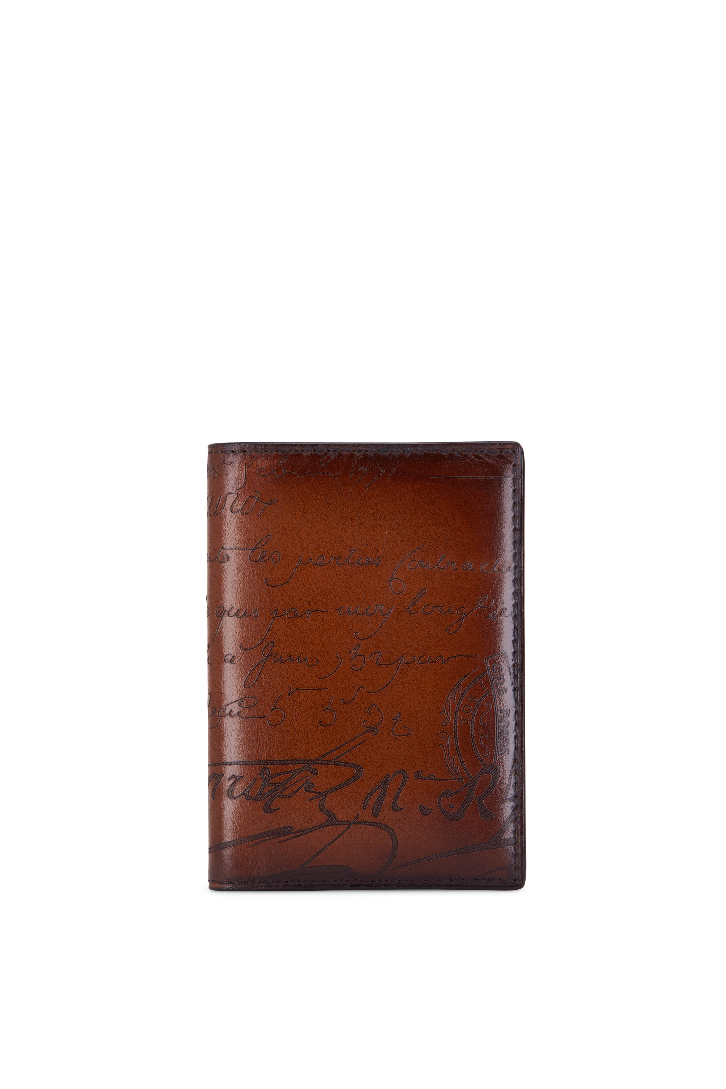 Berluti - Makore Scritto Cacao Leather Two in One Wallet