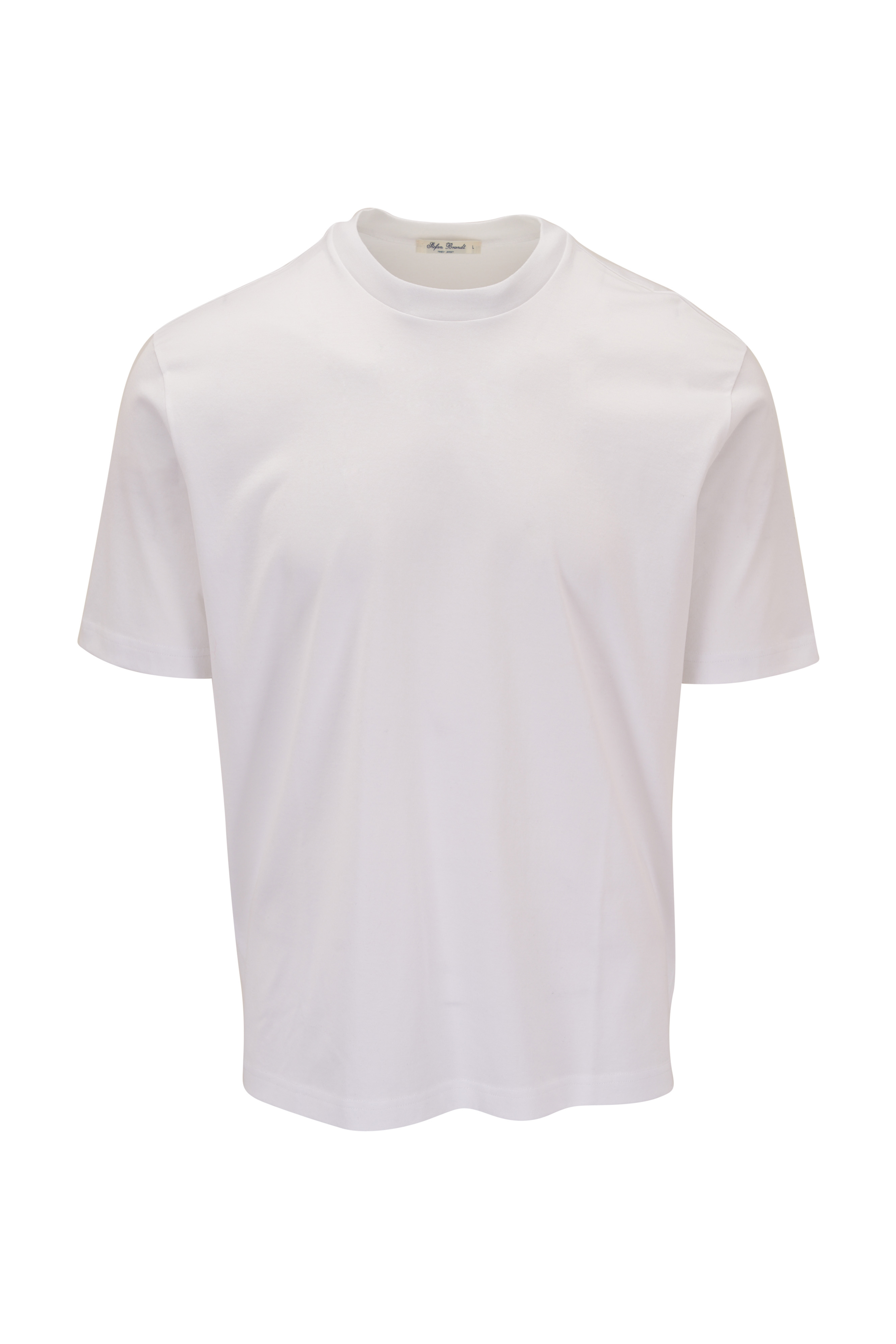 Stefan Brandt - Enno White Cotton T-Shirt | Mitchell Stores