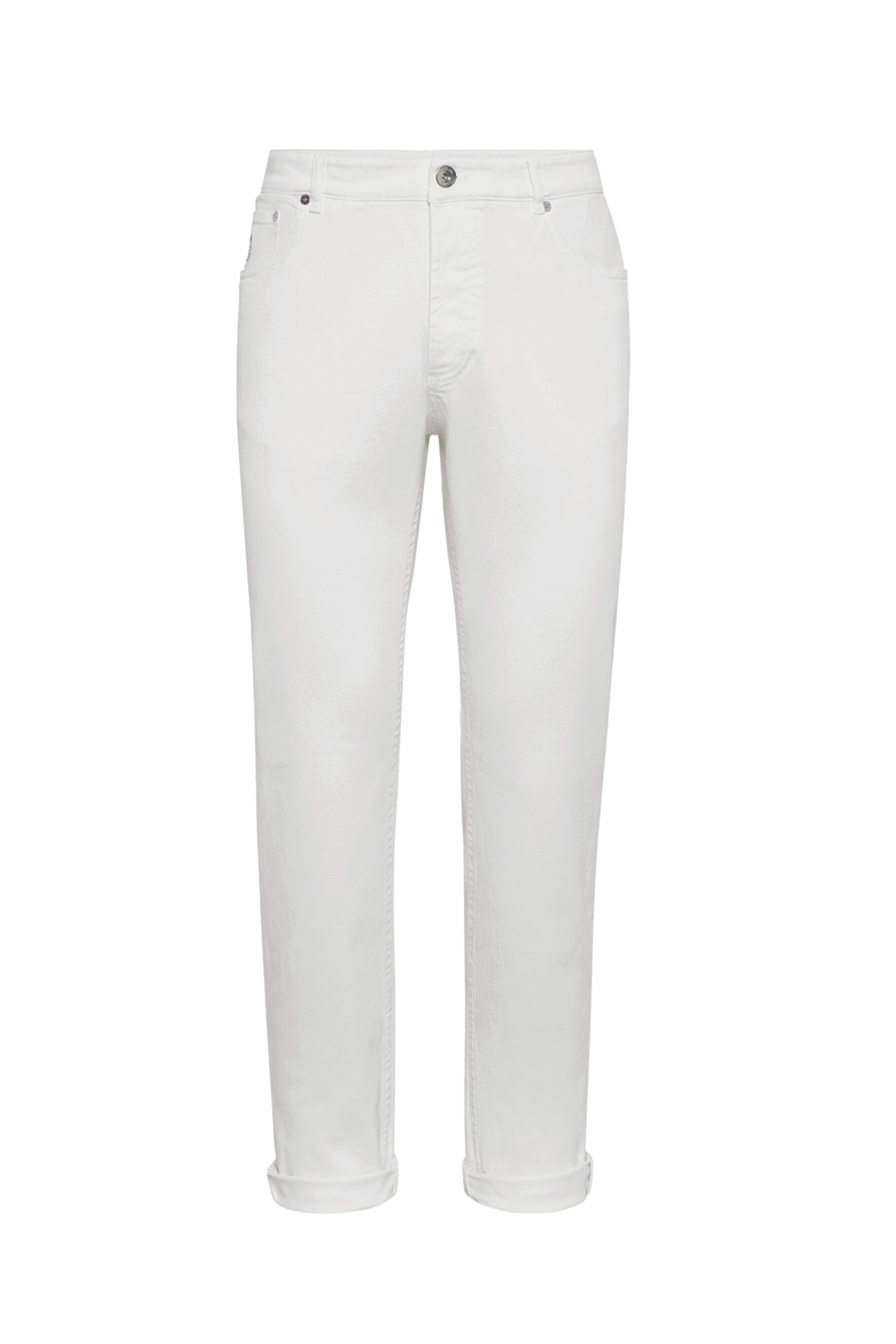 【送料&関税込】Brunello Cucinelli Five-pocket Garment-dyed Gabardine garment dyed trousers for Man in Ecru | Brunello