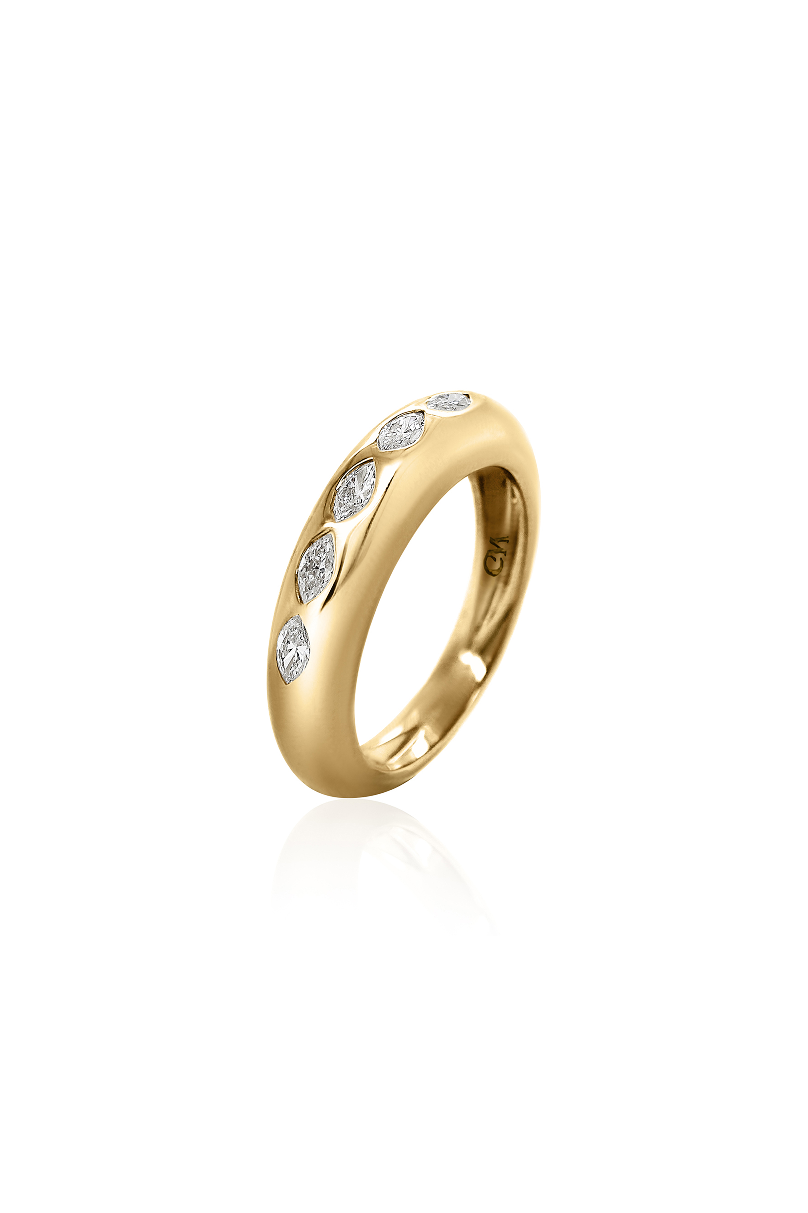 Hoorsenbuhs - 18K Yellow Gold Dame Tri-Link Diamond Ring