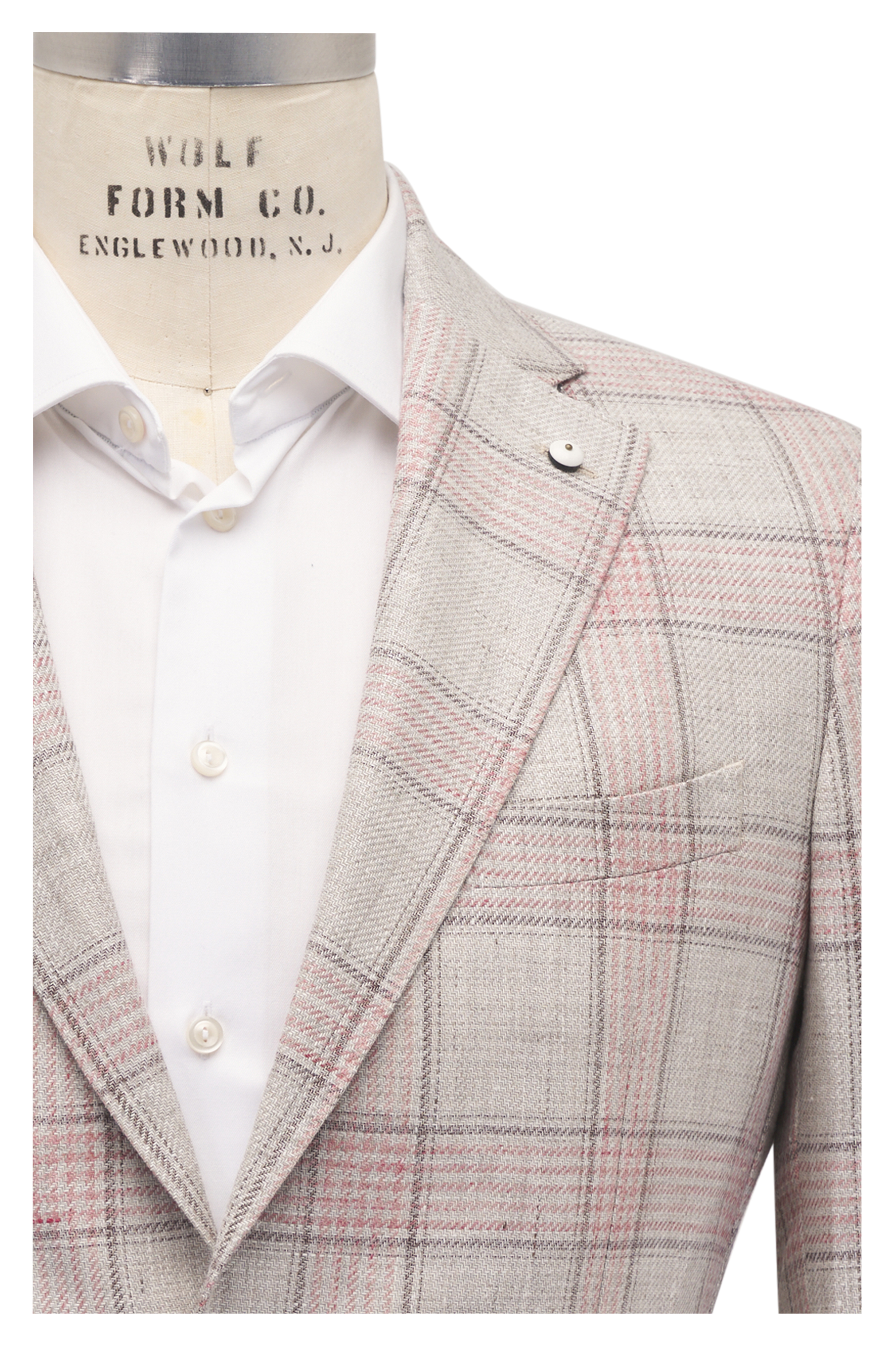 L.B.M. 1911 - Herringbone Boucle Light Grey Sportcoat