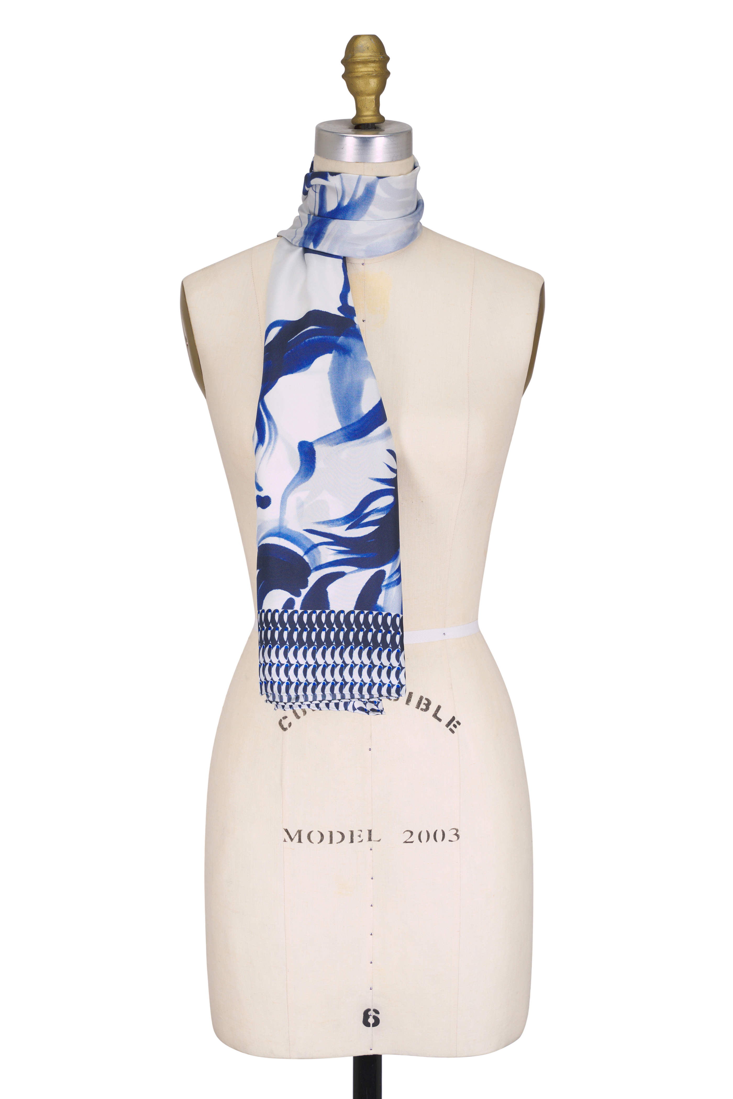 Gucci - Sten Nile Denim Blue Wool Scarf | Mitchell Stores