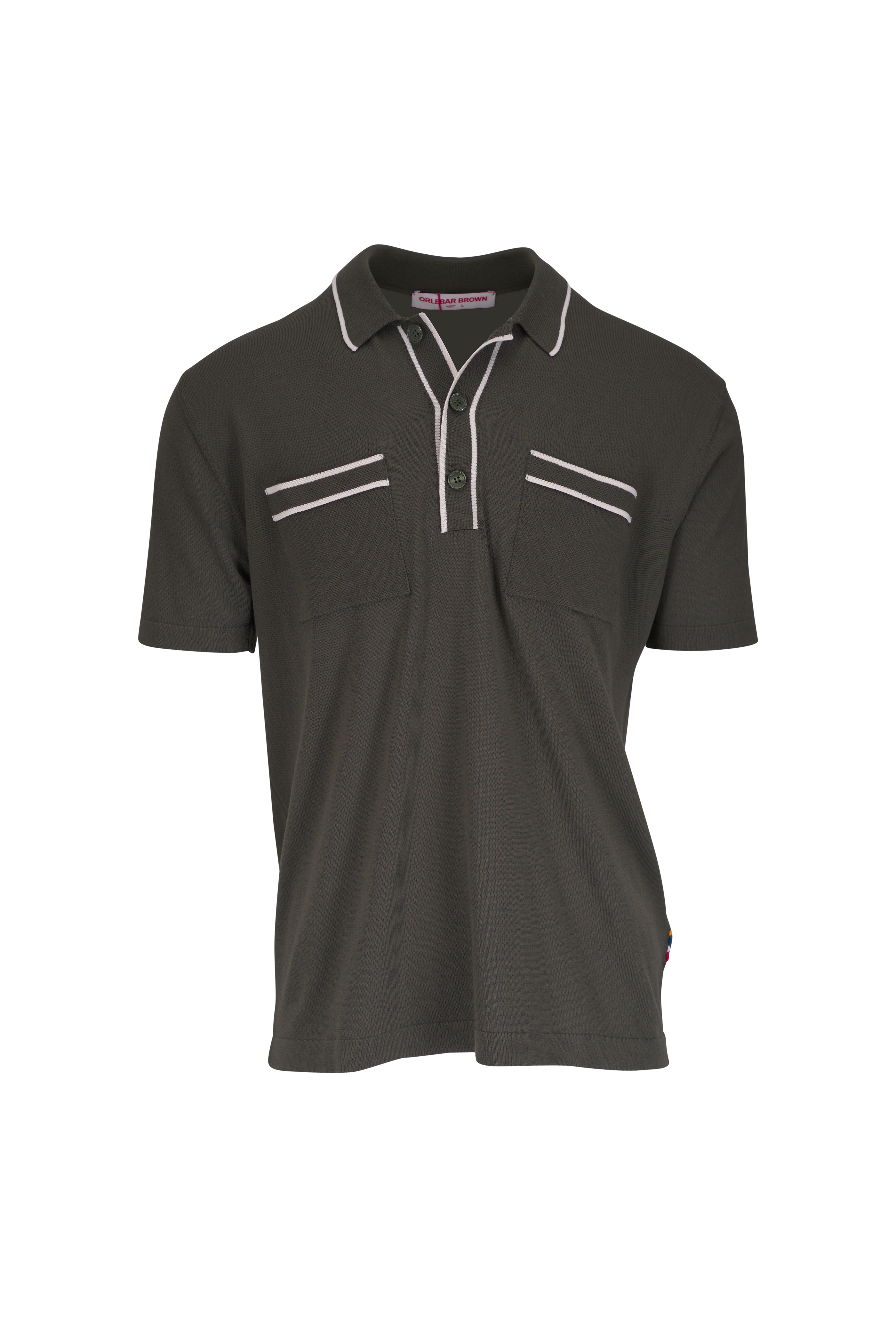 Moncler - Black Red & Blue Stripe Cotton Polo | Mitchell Stores
