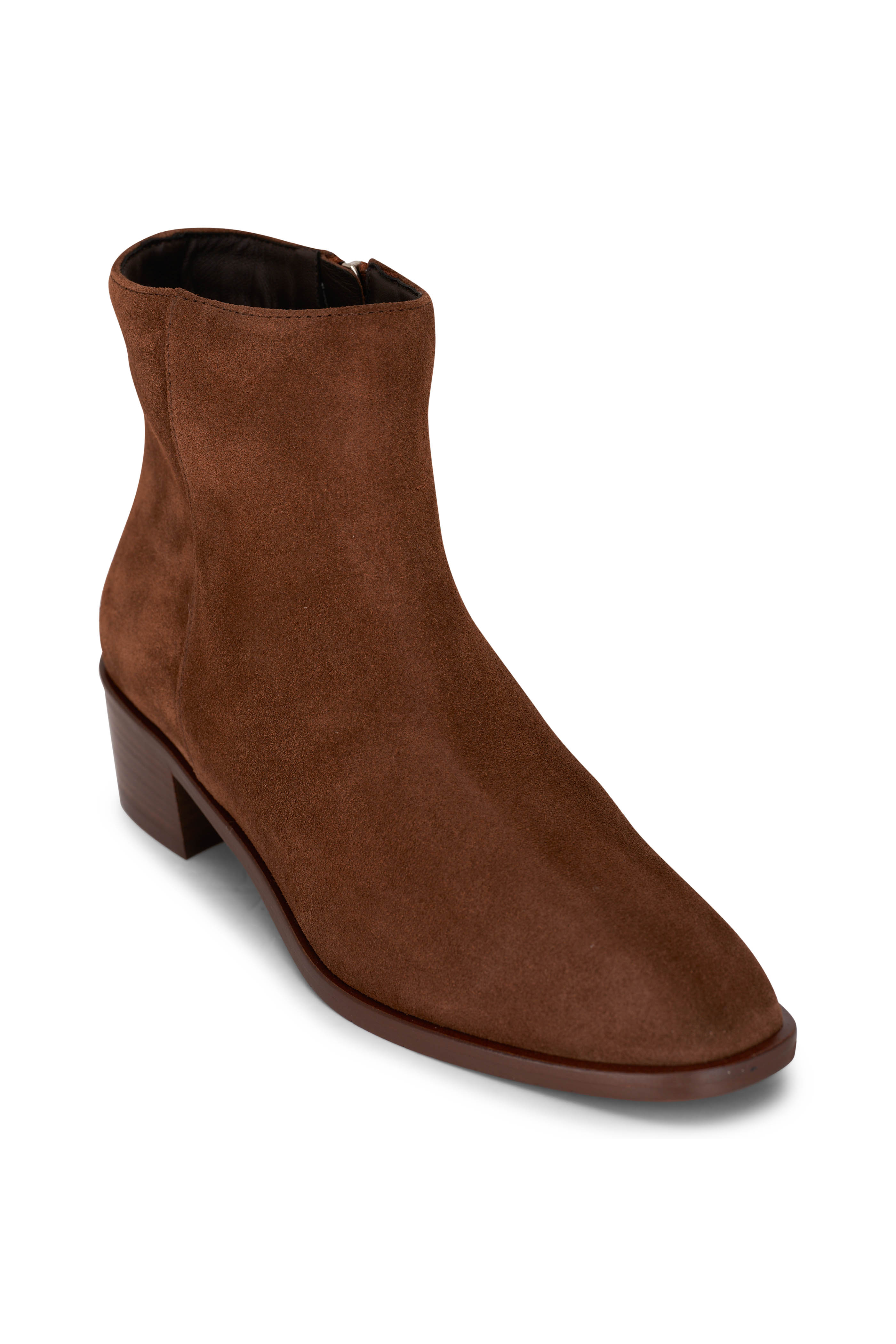 Aquatalia Janella Light Brown Silky Suede Ankle Boot 70mm