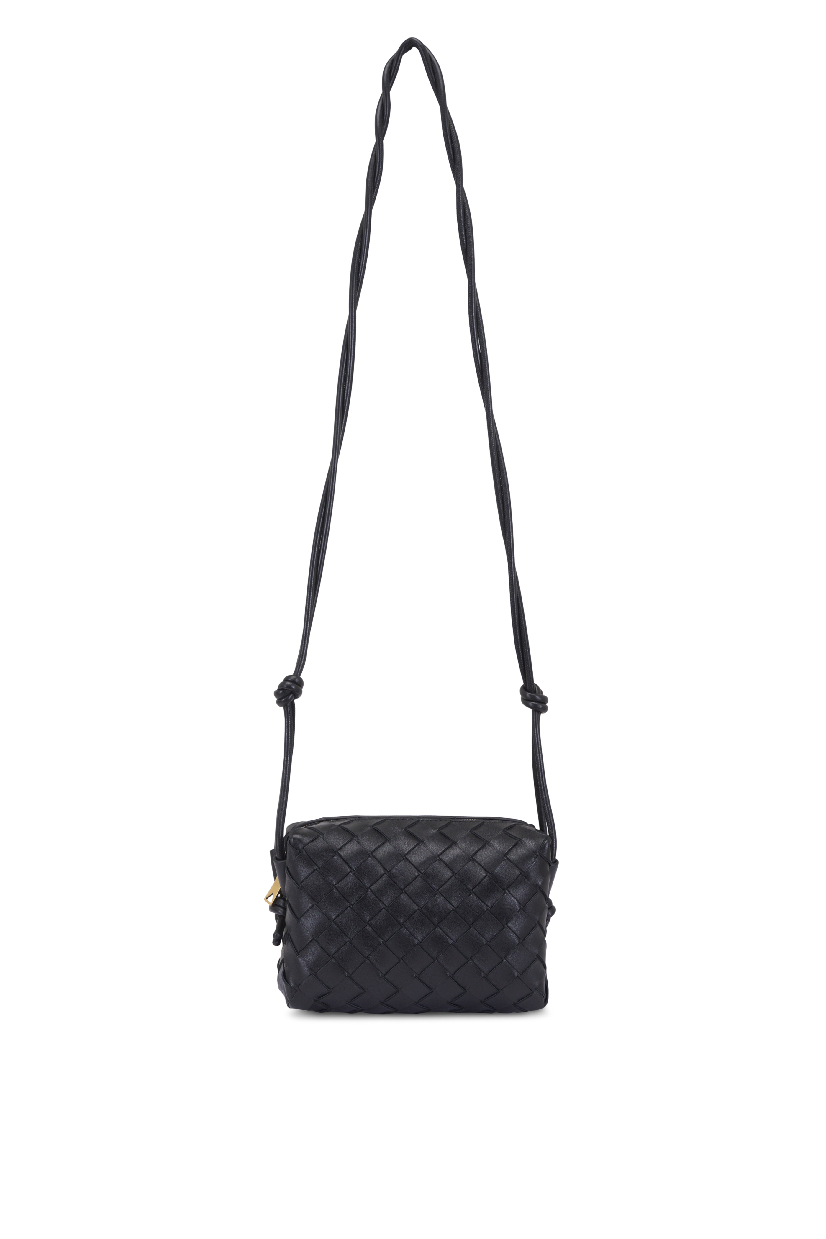 【送料&関税込】Bottega Veneta Black Stretch Wool Blend Mini Bottega Veneta® Women's Mini Loop Camera Bag in Black. Shop
