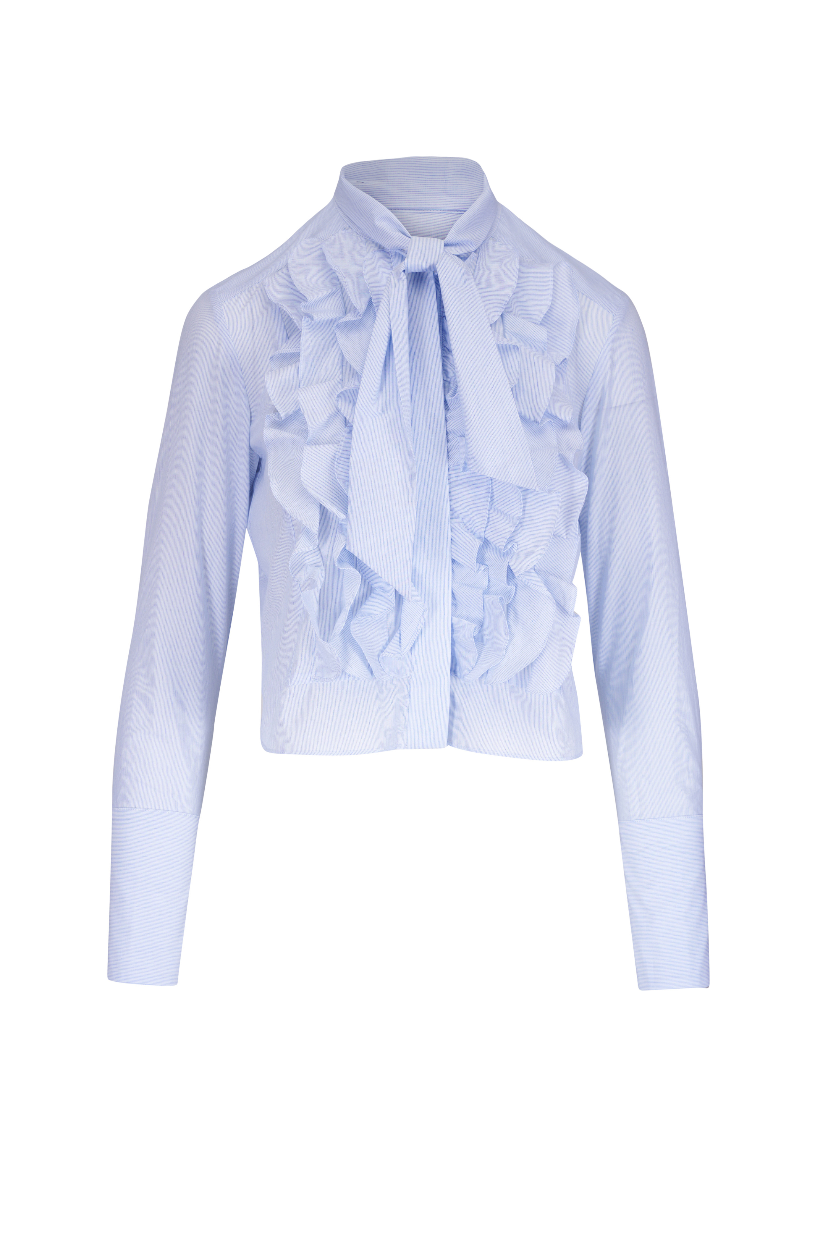 TWP - The Ex White Cotton Ruffle Crop Blouse | Mitchell Stores