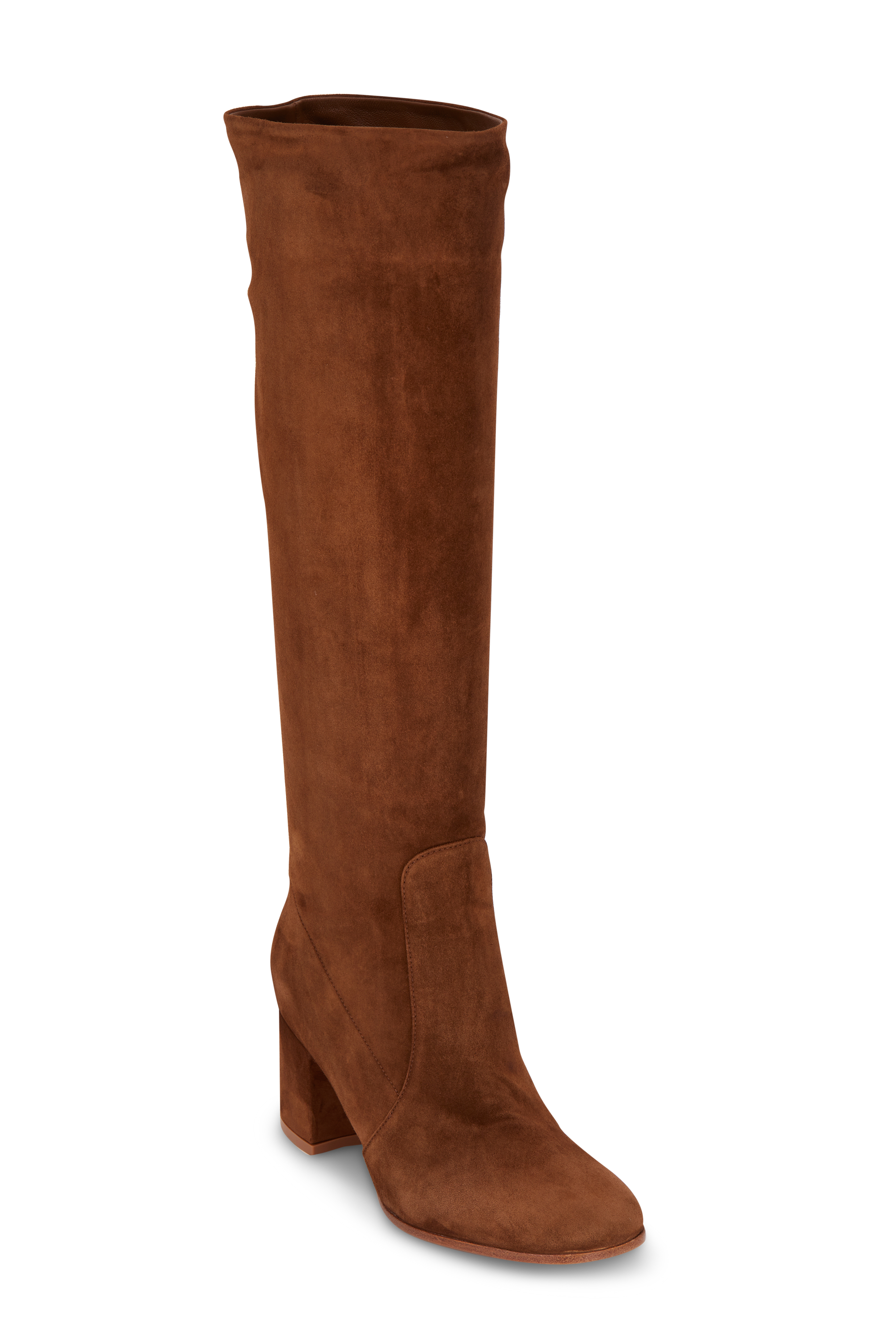 Aquatalia Halena Light Brown Silky Suede Knee Boot