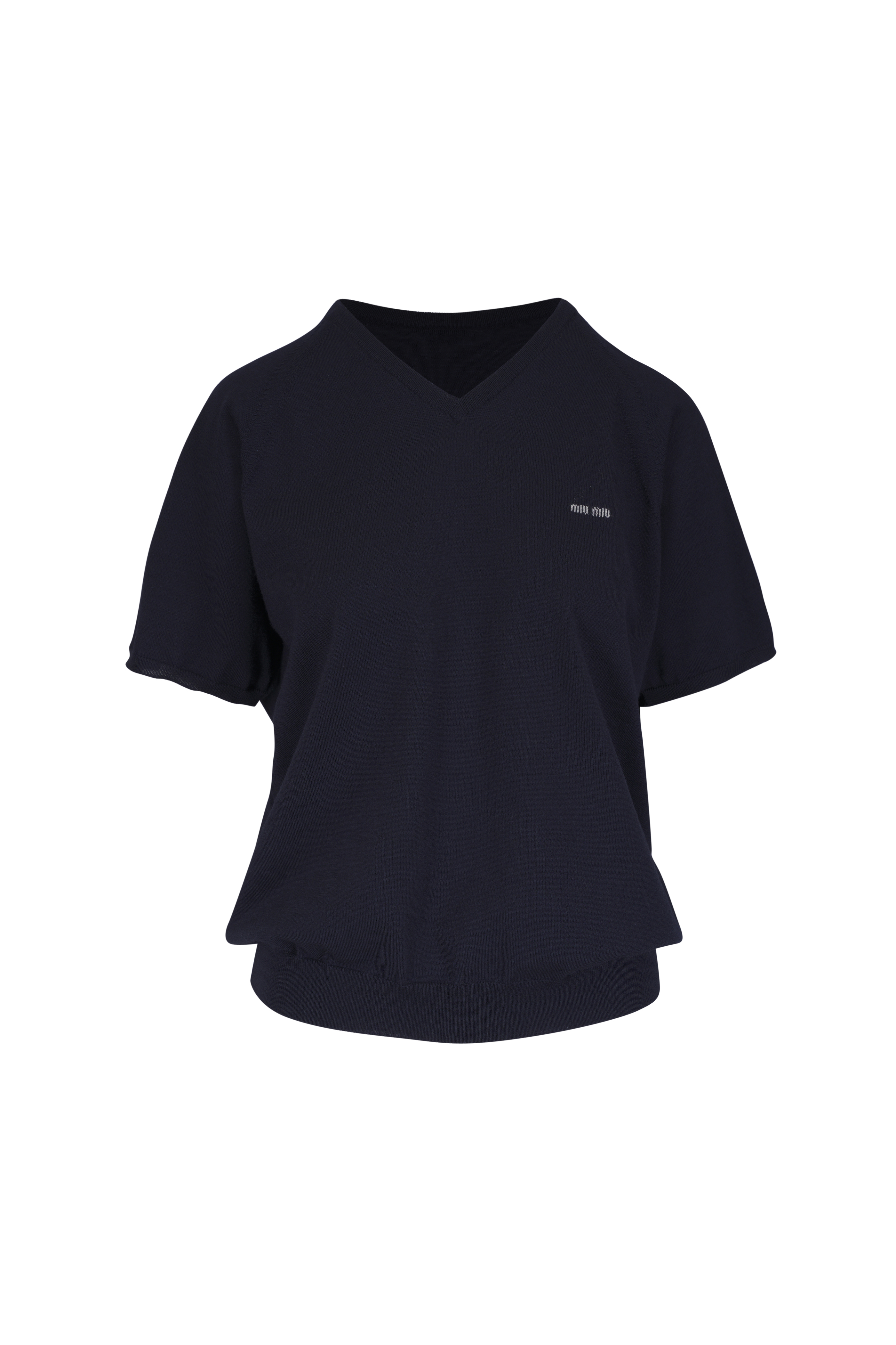 Miu Miu - Natural Stripe Cotton Henley Shirt | Mitchell Stores