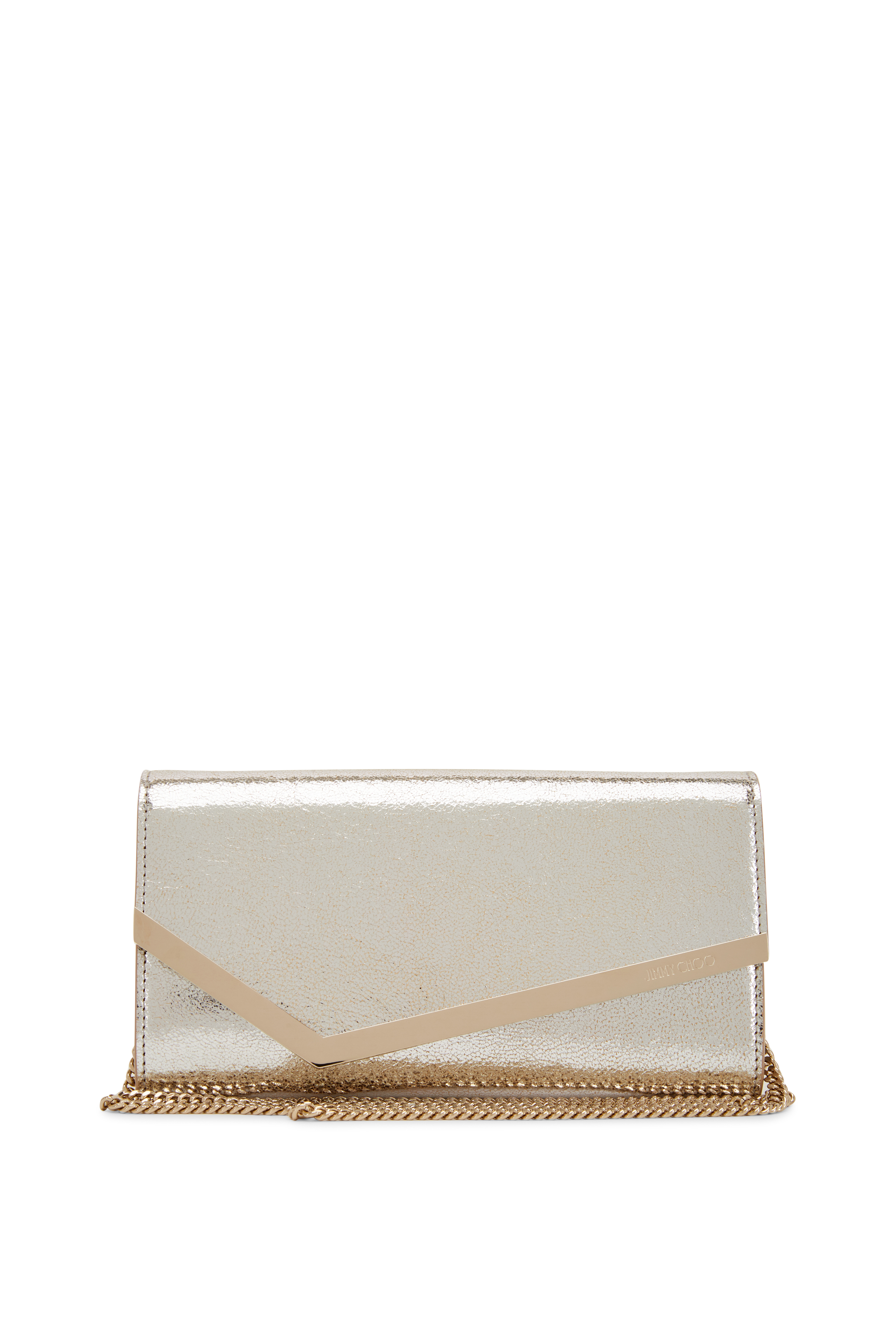 JIMMY CHOO Ellipse Platinum Ice Dusty Glitter Clutch Bag