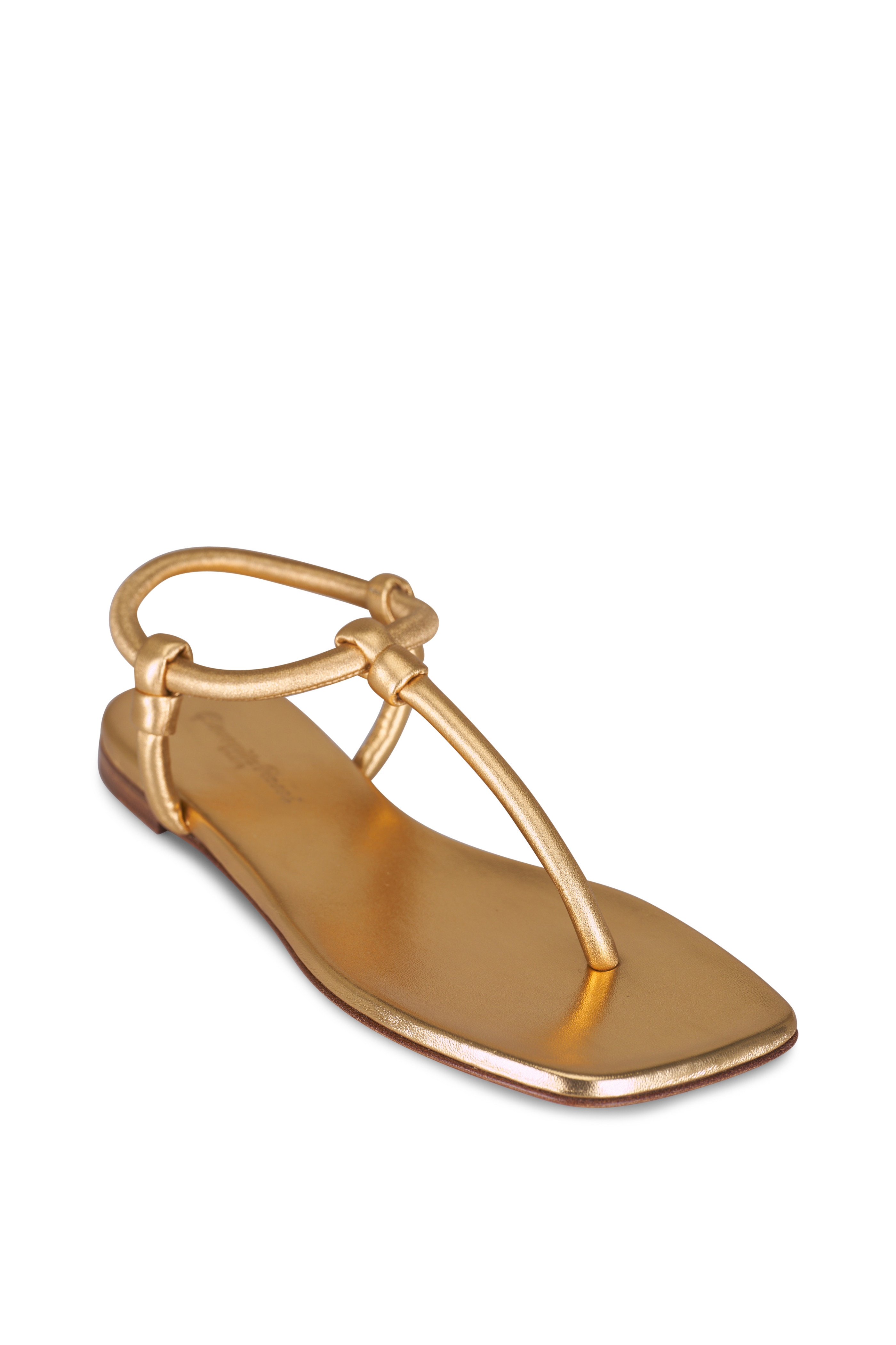 Gianvito Rossi - Mekong Gold & Raffia Platform Flip Flop