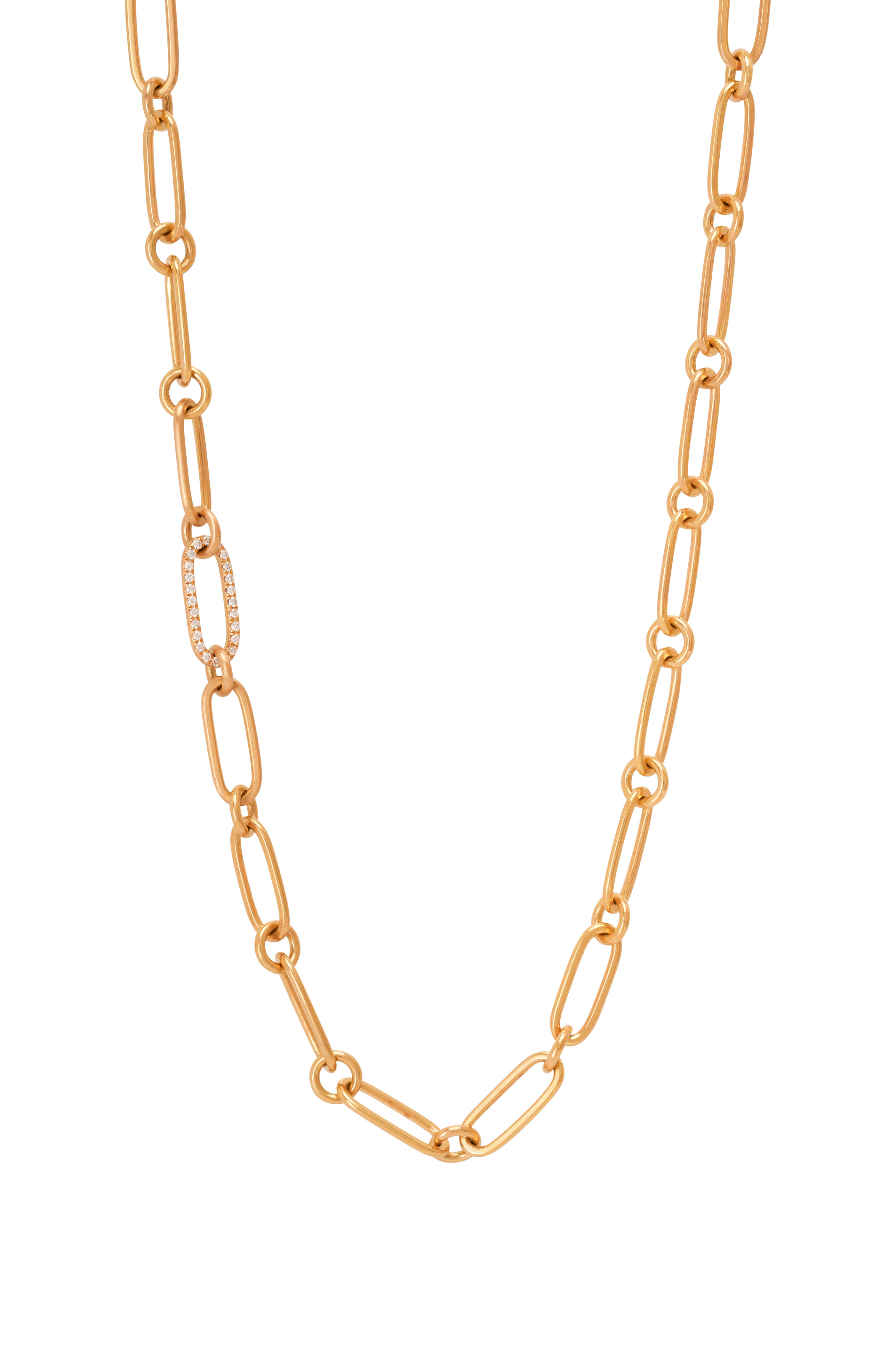 Chelsea Diamond Paperclip Chain Necklace (1/4 Ct. tw.) - 14K Yellow Gold