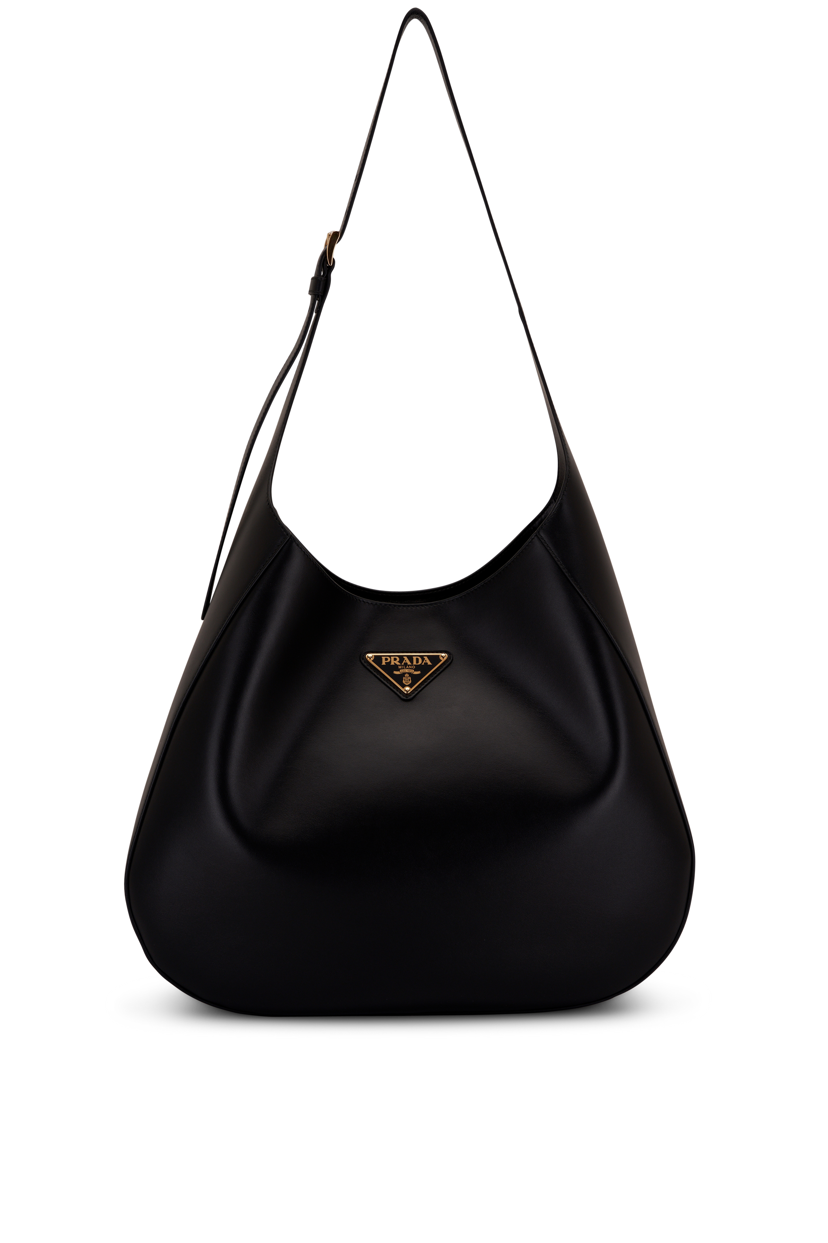 Prada Monochrome Shoulder Bag Saffiano Leather Black 5394356