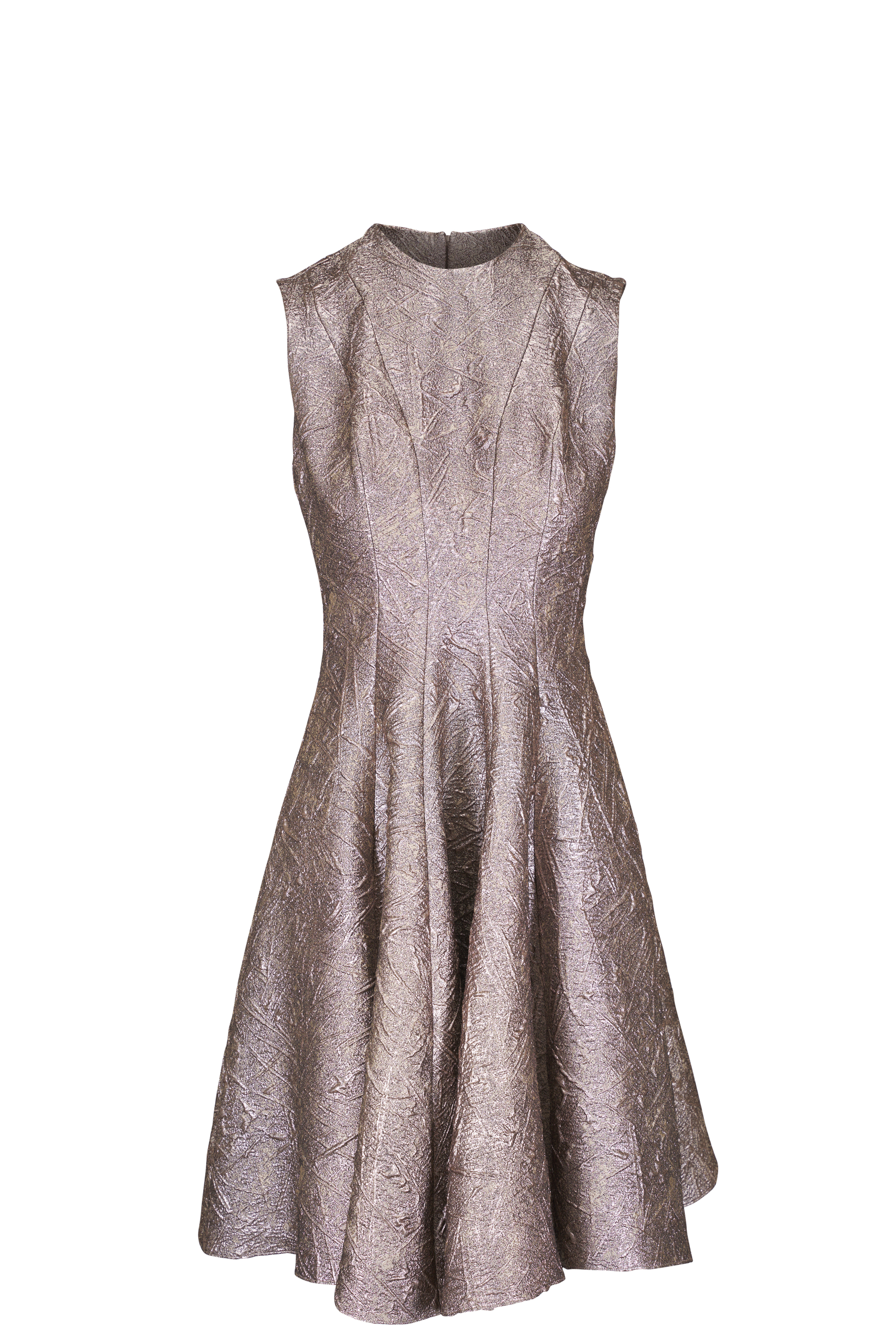 Valentino - Logo Detail Metallic Tweed Minidress