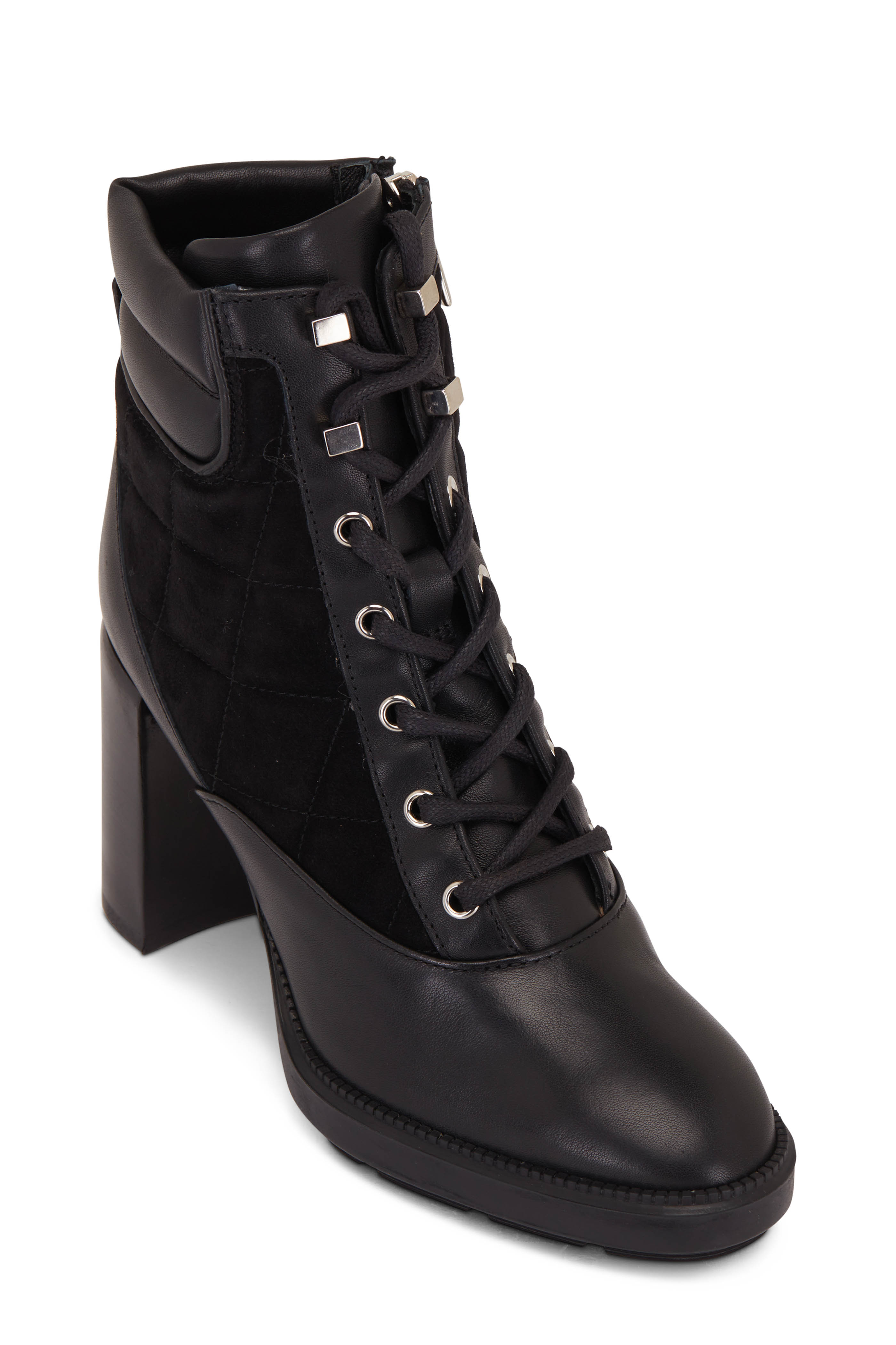 Aquatalia Imperia Black Suede Shearling Lined Wedge Boot