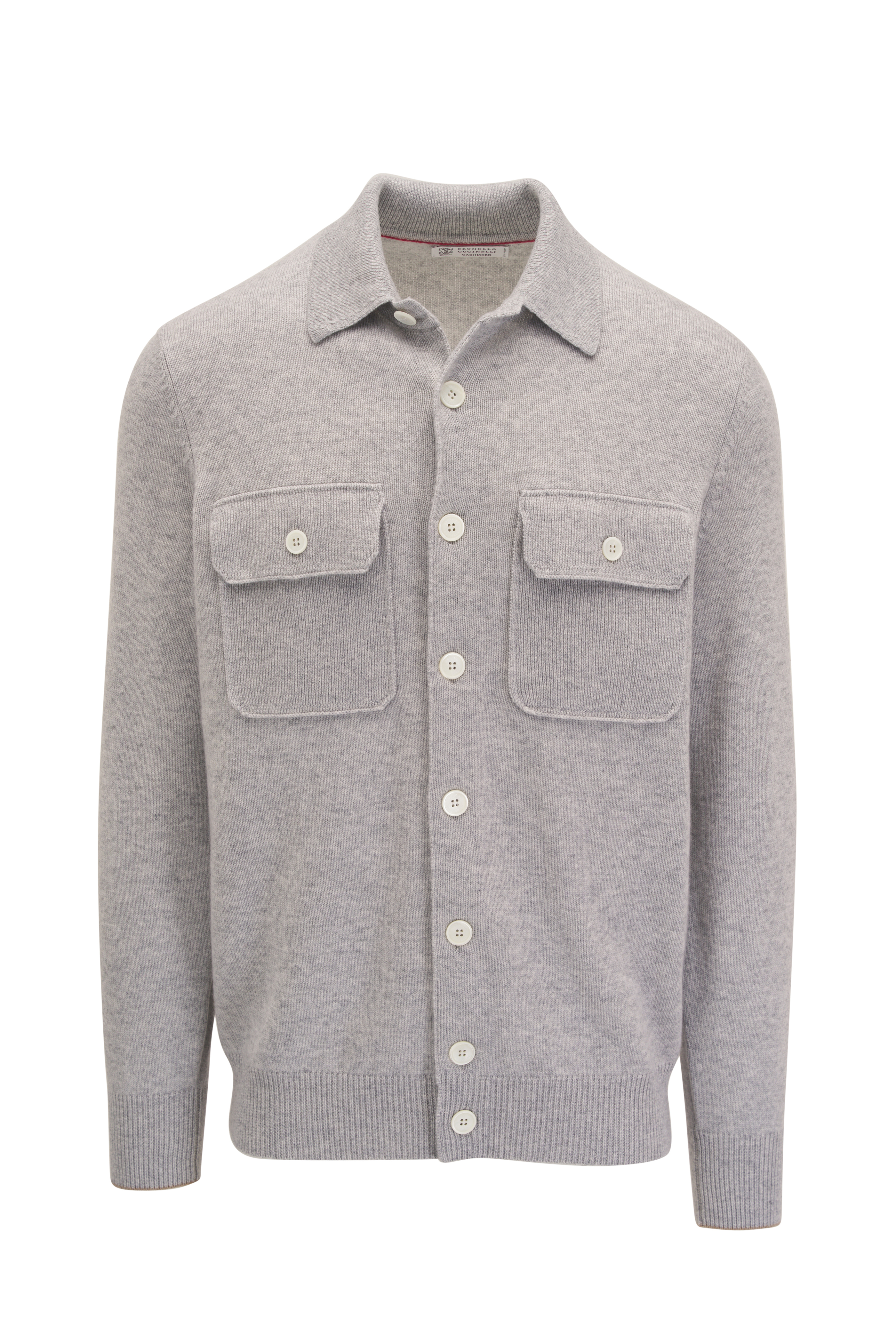 BRUNELLO CUCINELLI グレーリブ編みセーター 17