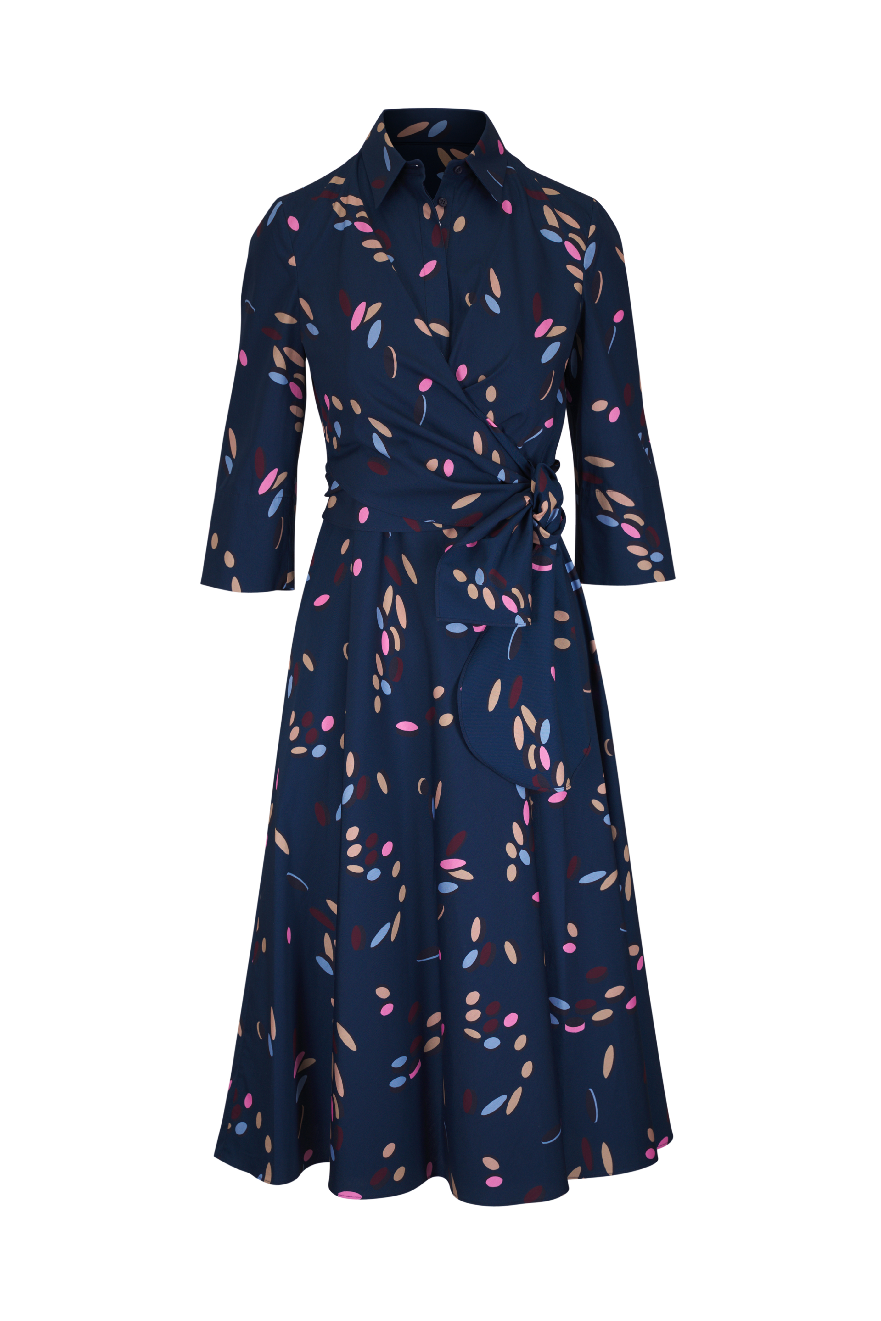 Kiton - Blue Cotton & Silk Midi Dress | Mitchell Stores