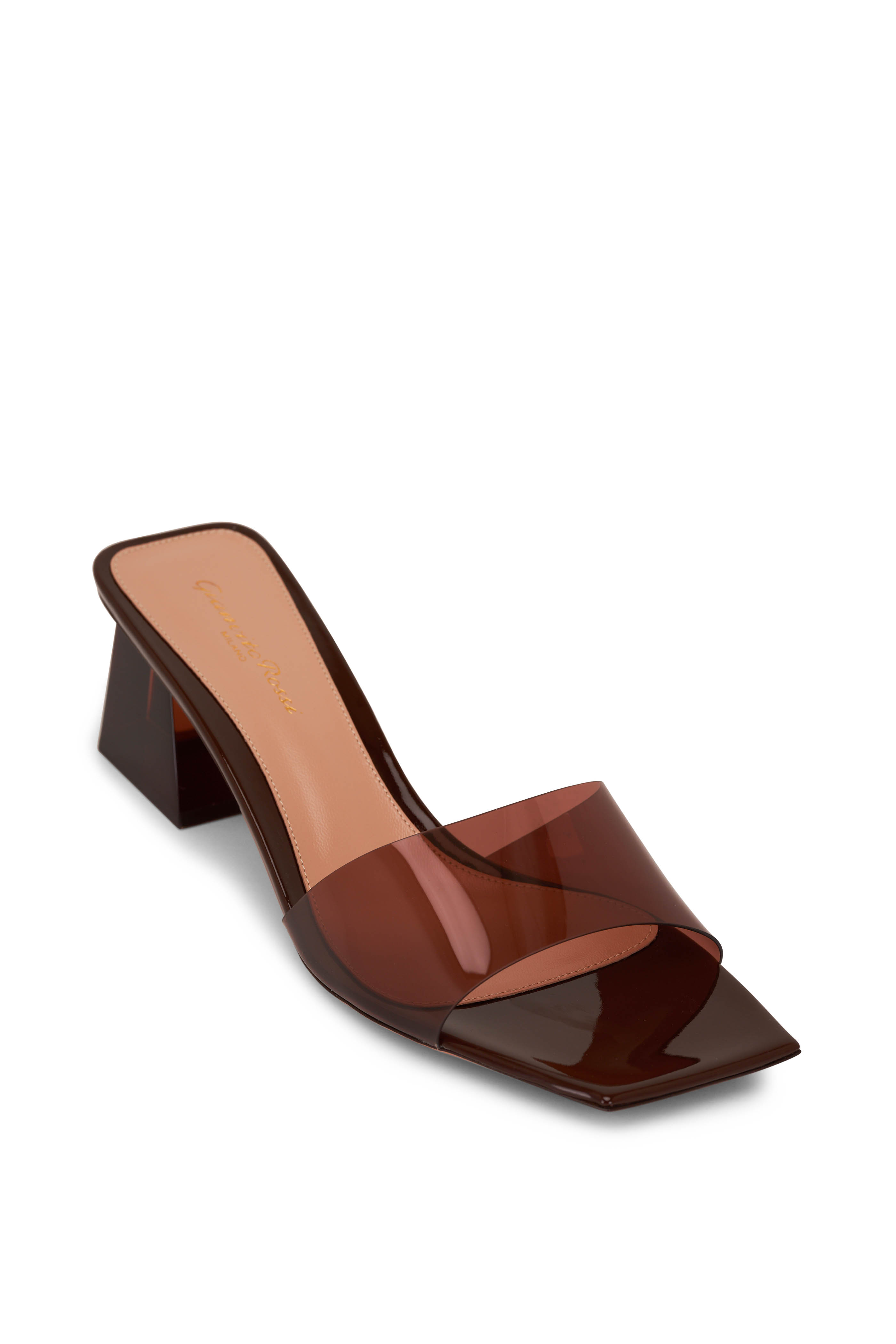 GIANVITO ROSSI レザーミュール Gianvito Rossi - Lena Umber Leather Multi Band Mule
