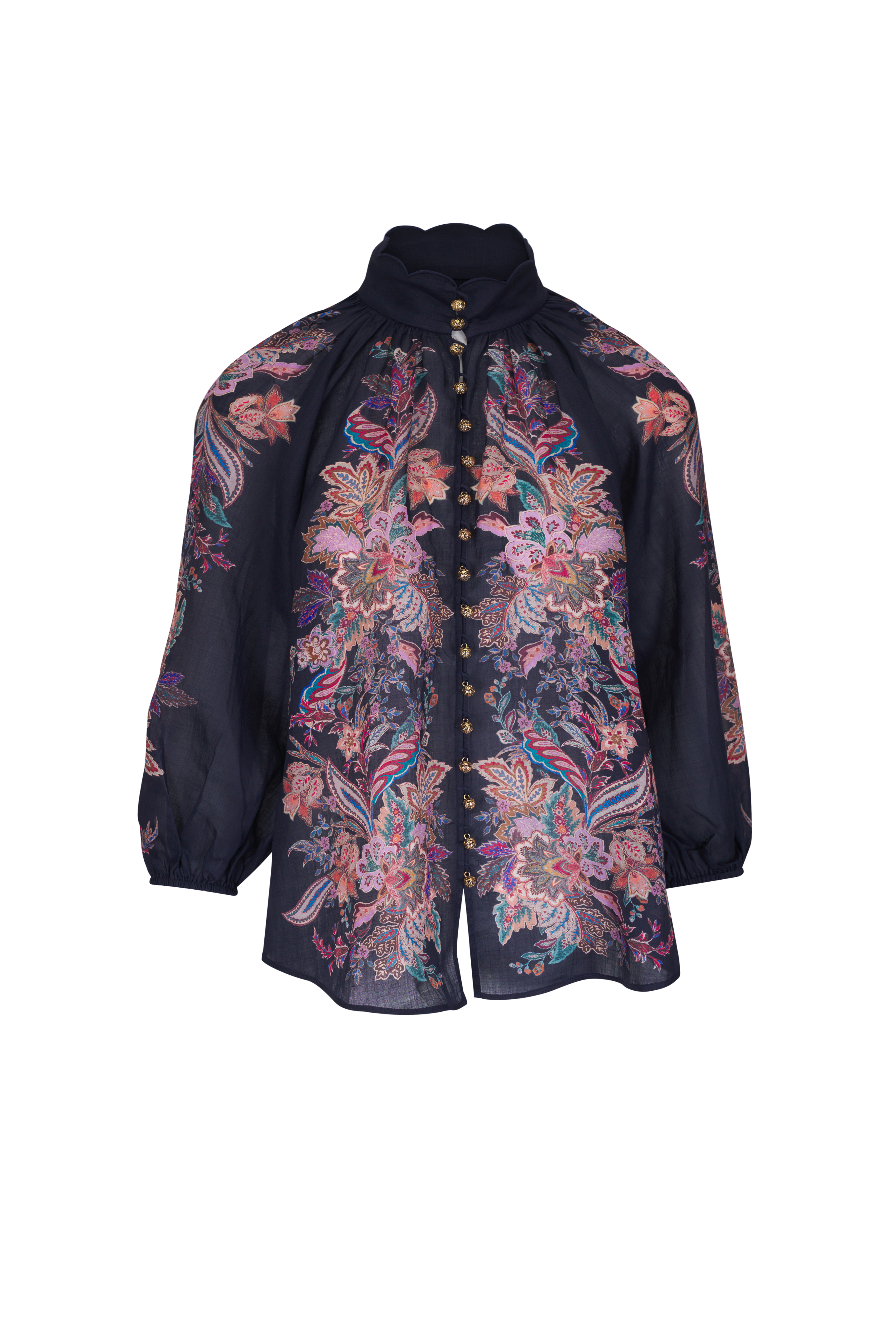 【美品】 YILON Bloom lace set blouse Zimmermann - Jeannie Multicolor Floral Billow Sleeve Blouse
