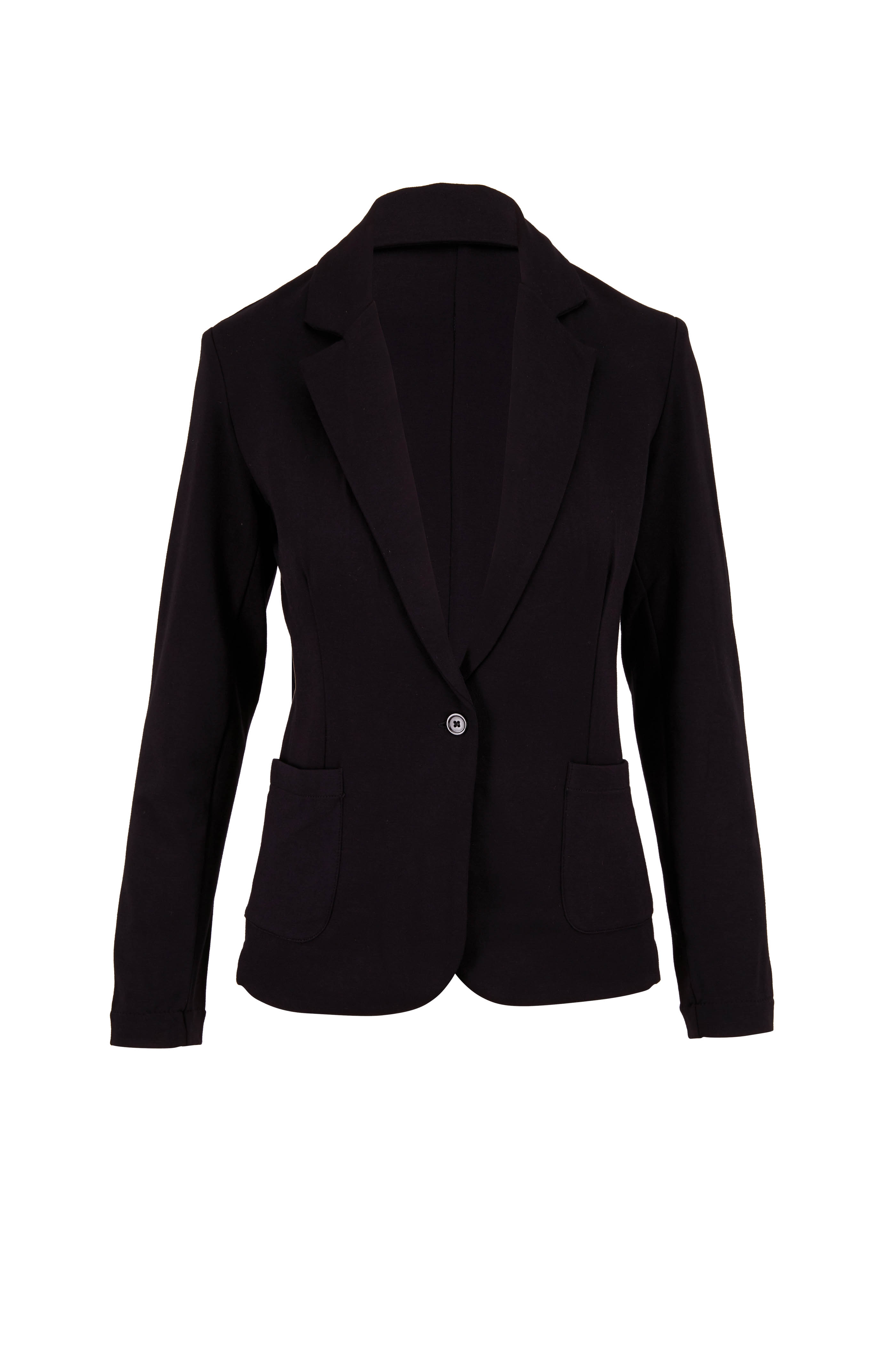 Emporio Armani - Black Ribbed Collarless Jacket | Mitchell Stores
