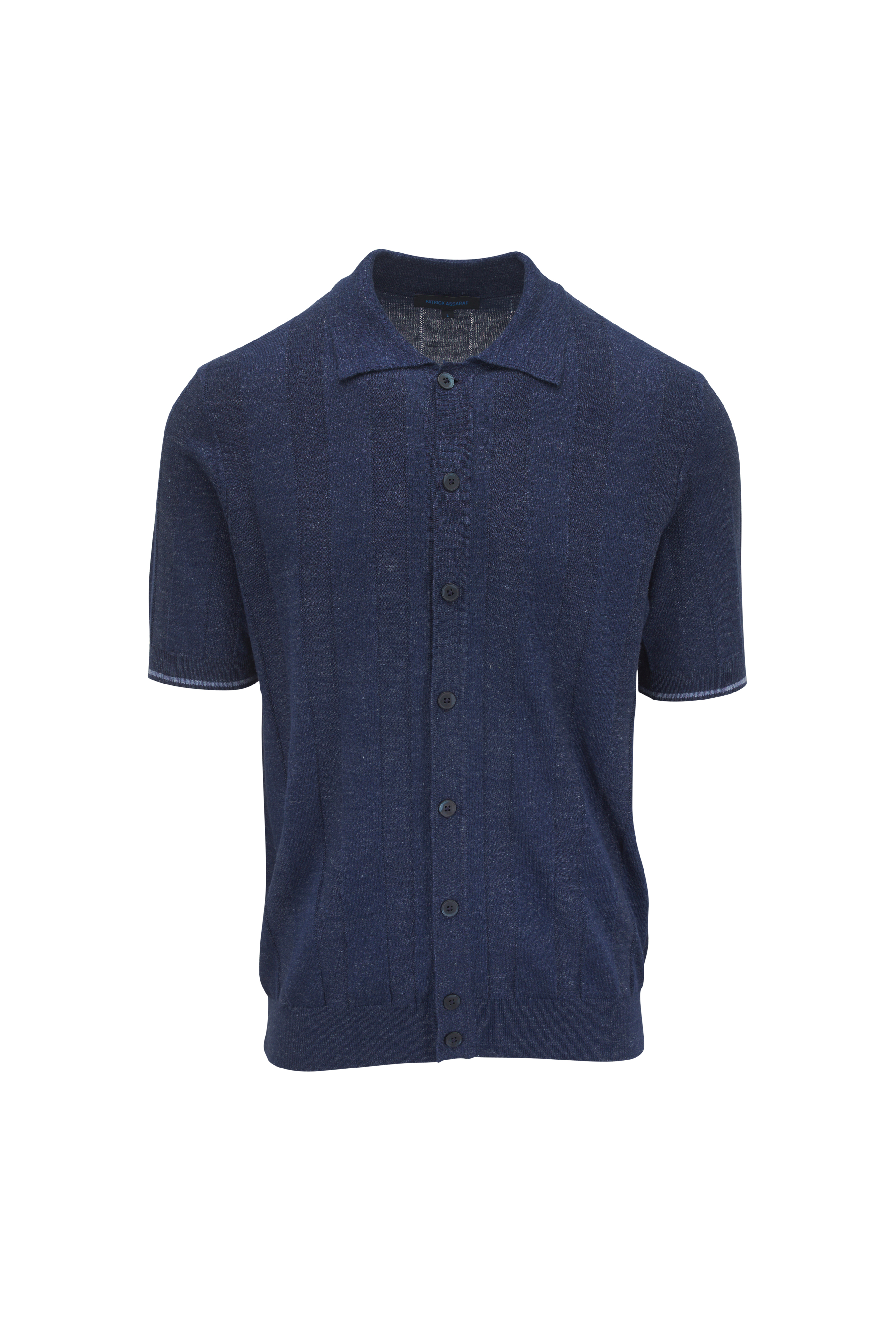 Zegna - Navy Linen Dress Shirt | Mitchell Stores