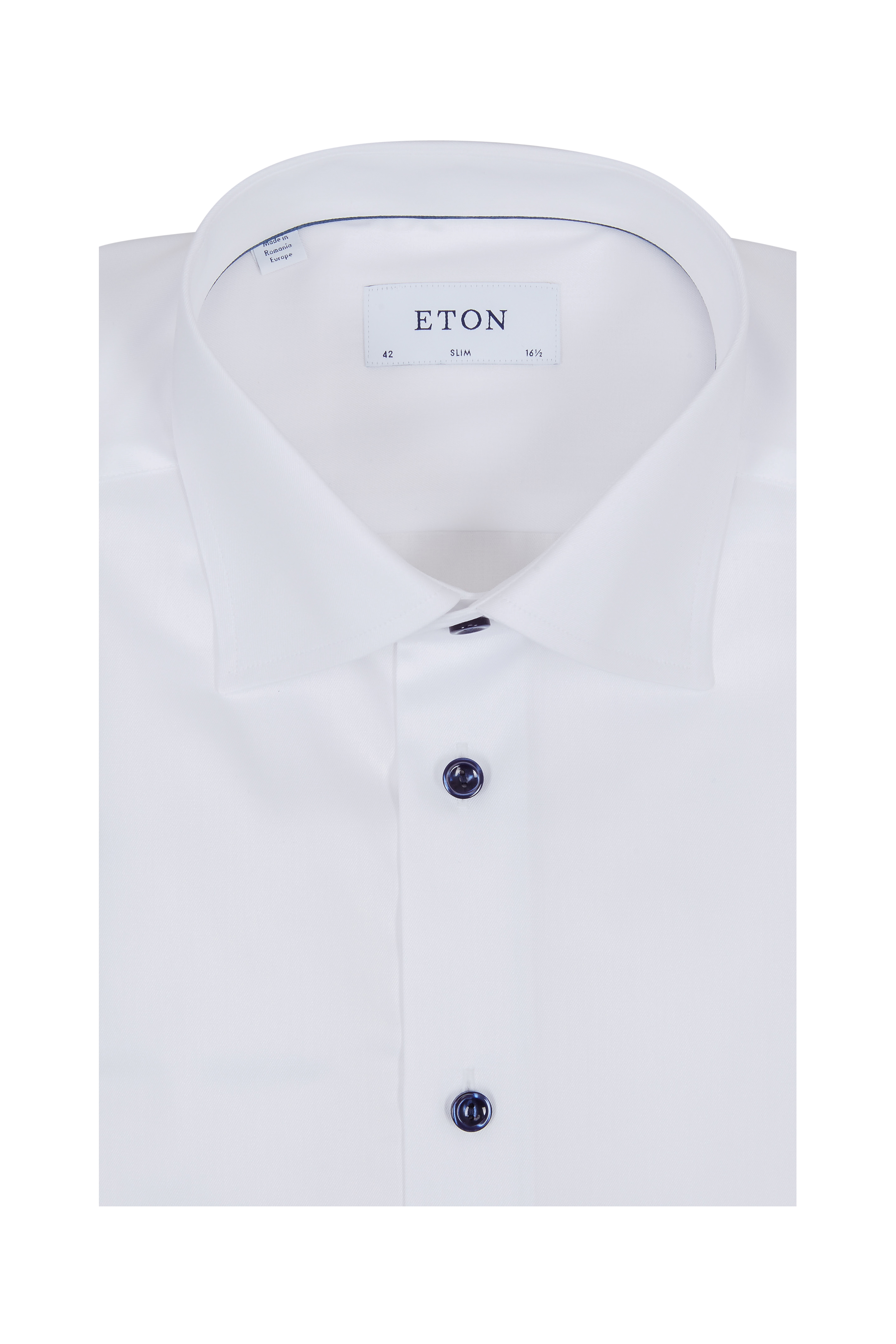 Eton - White Twill Slim Fit Dress Shirt | Mitchell Stores