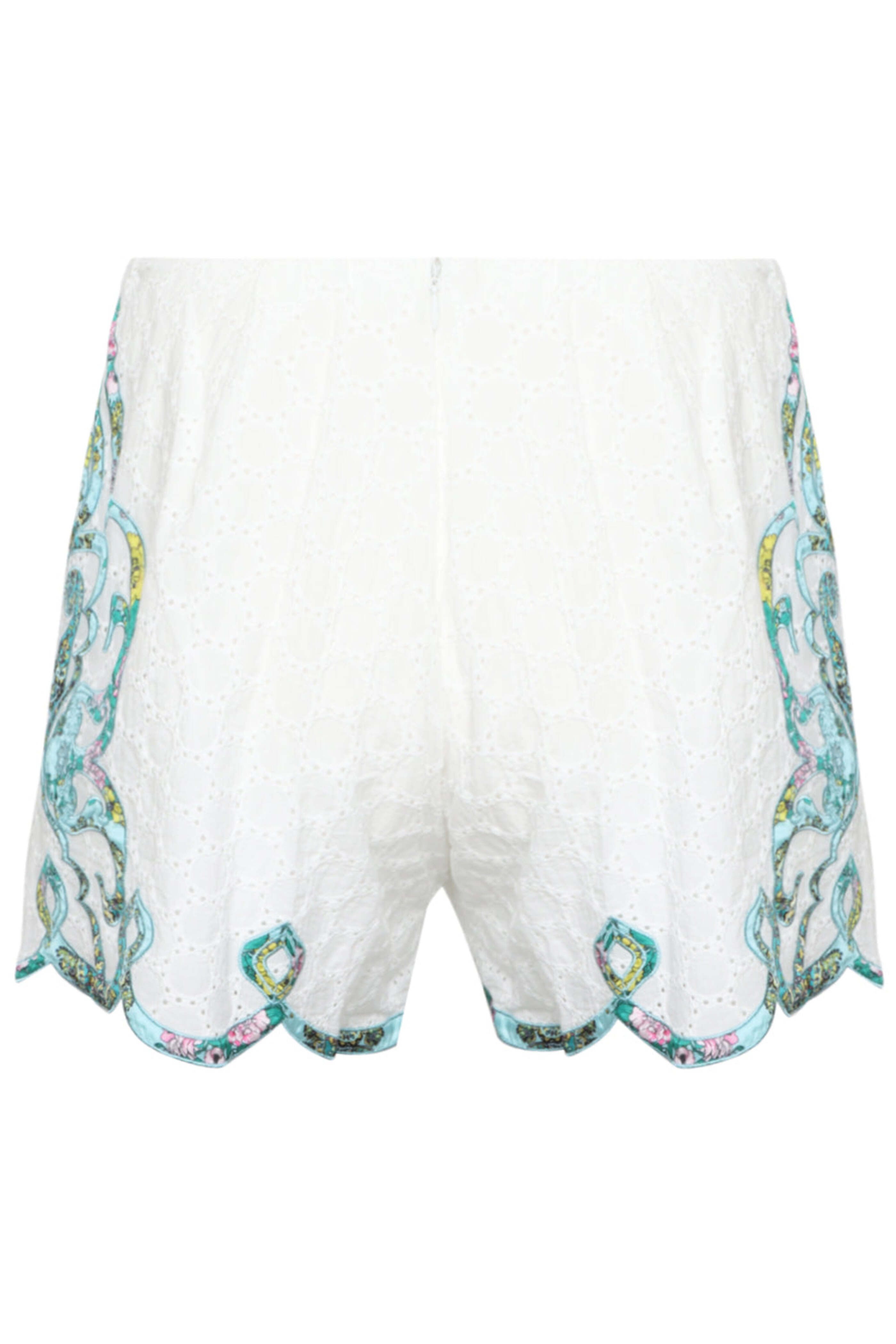 Zimmermann - Bellittude Scallop Linen Embroidered Shorts