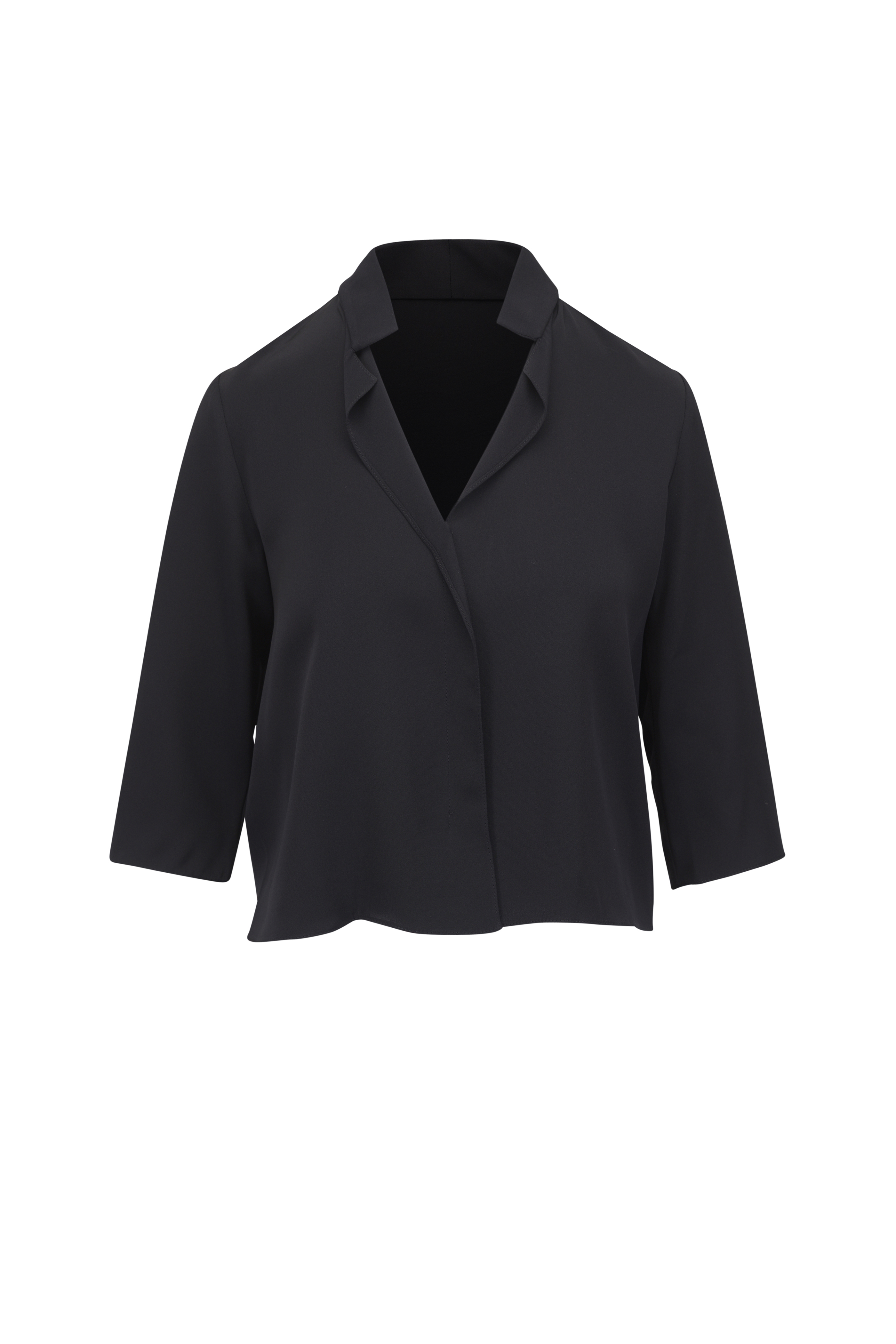 Loewe - Black Leather Trapeze Shirt | Mitchell Stores