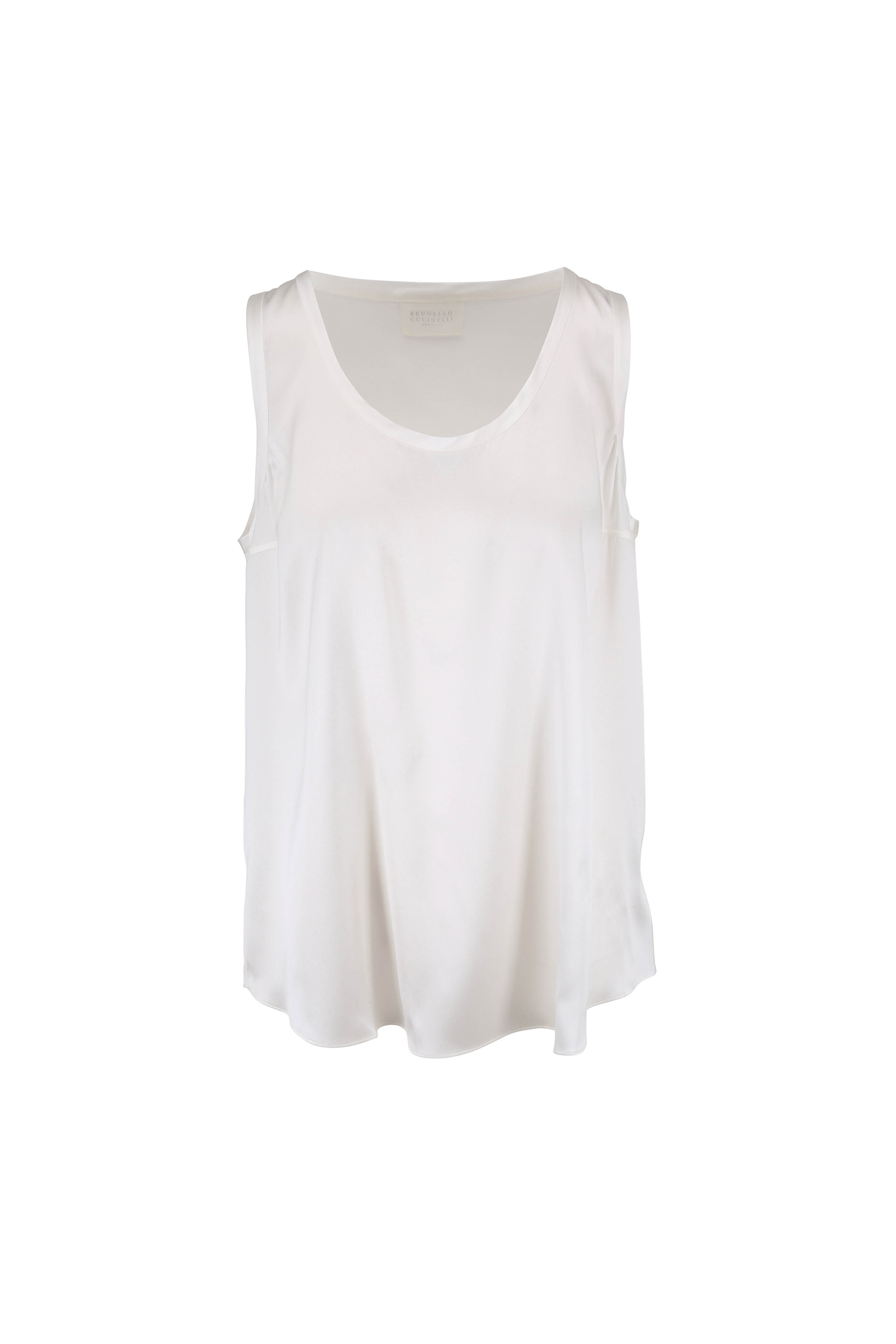 Brunello Cucinelli - White Monili Trim V-Neck T-Shirt